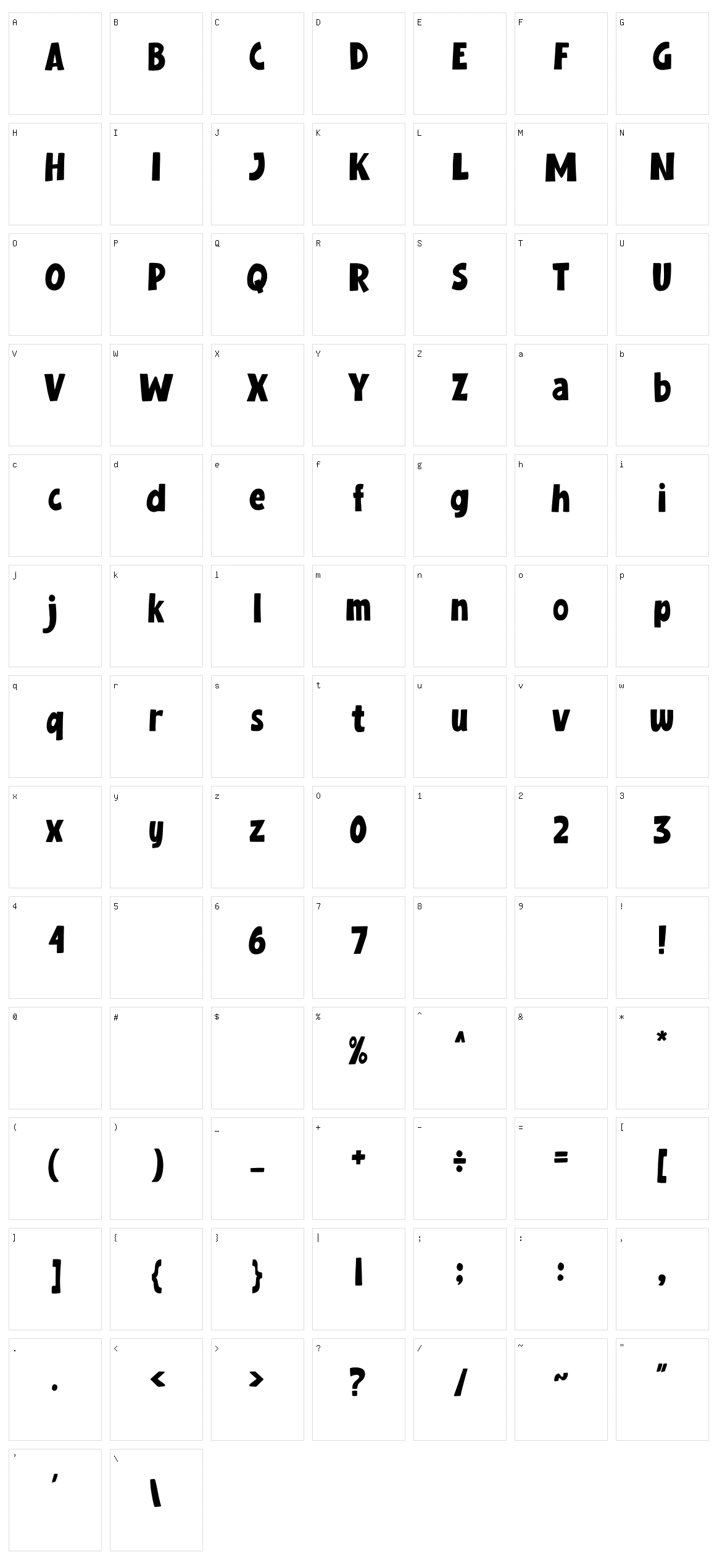 Kostanadia Character Set