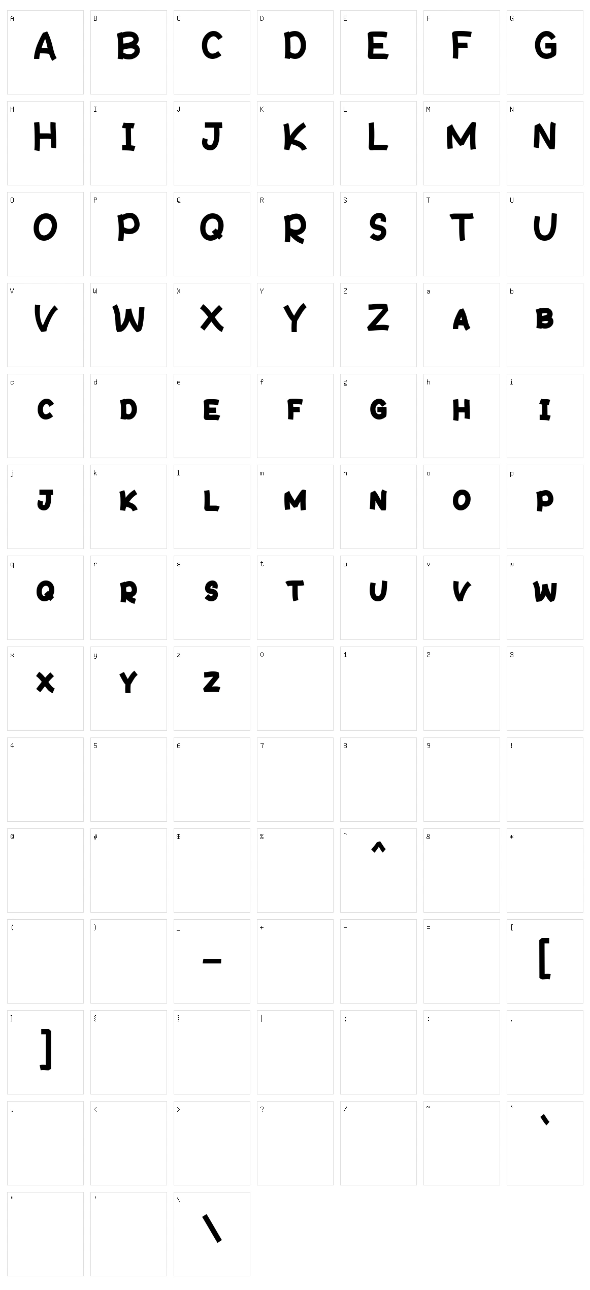 Kronous Character Set