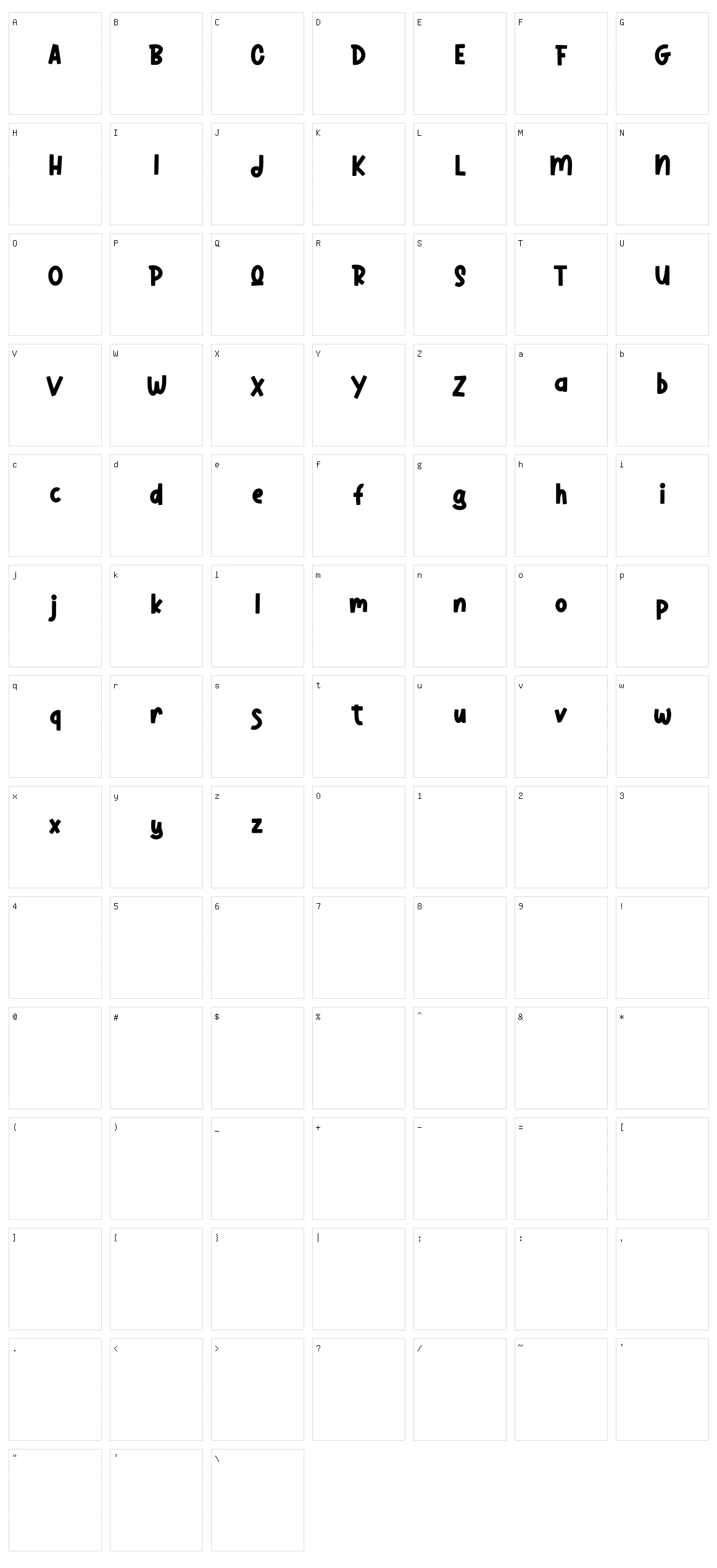 Kruiseta Character Set
