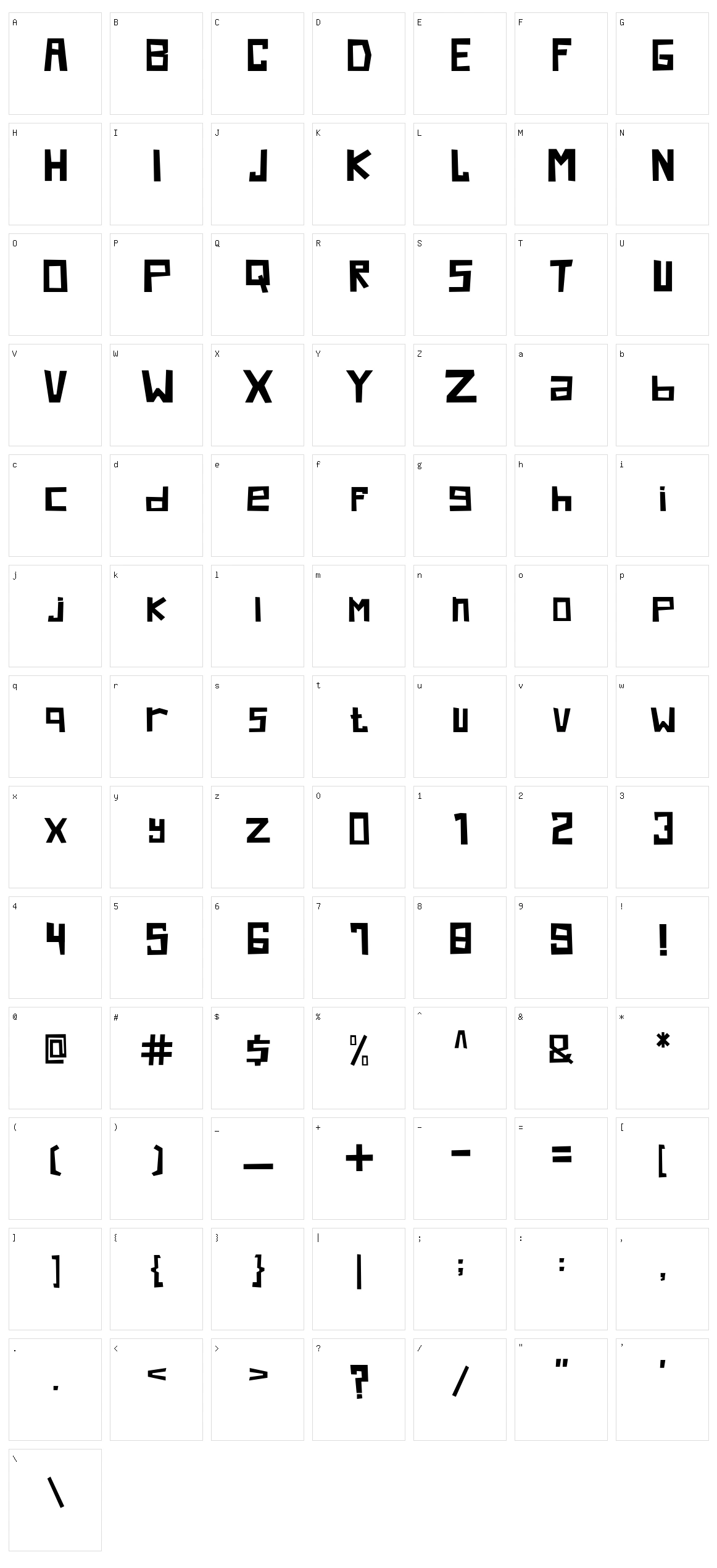 Krunch Character Set