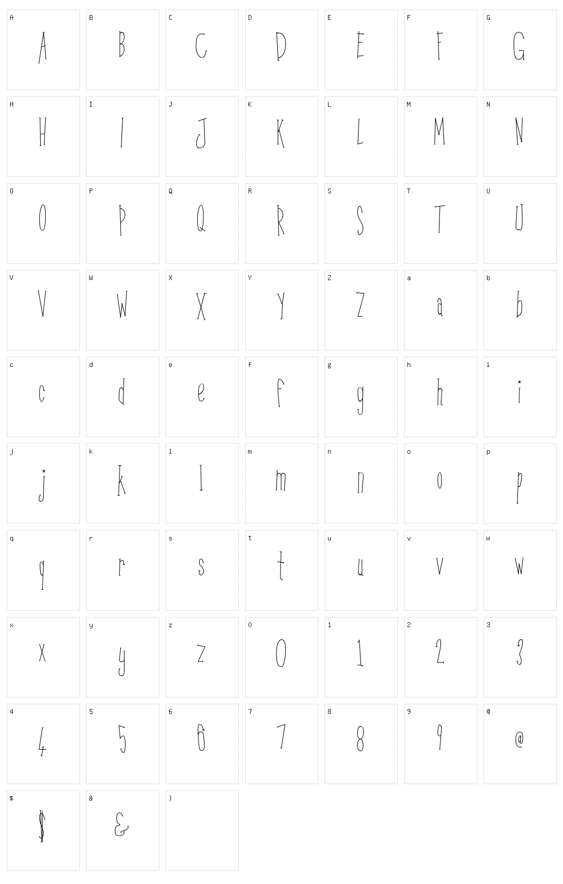 Kunang Kunang Character Set
