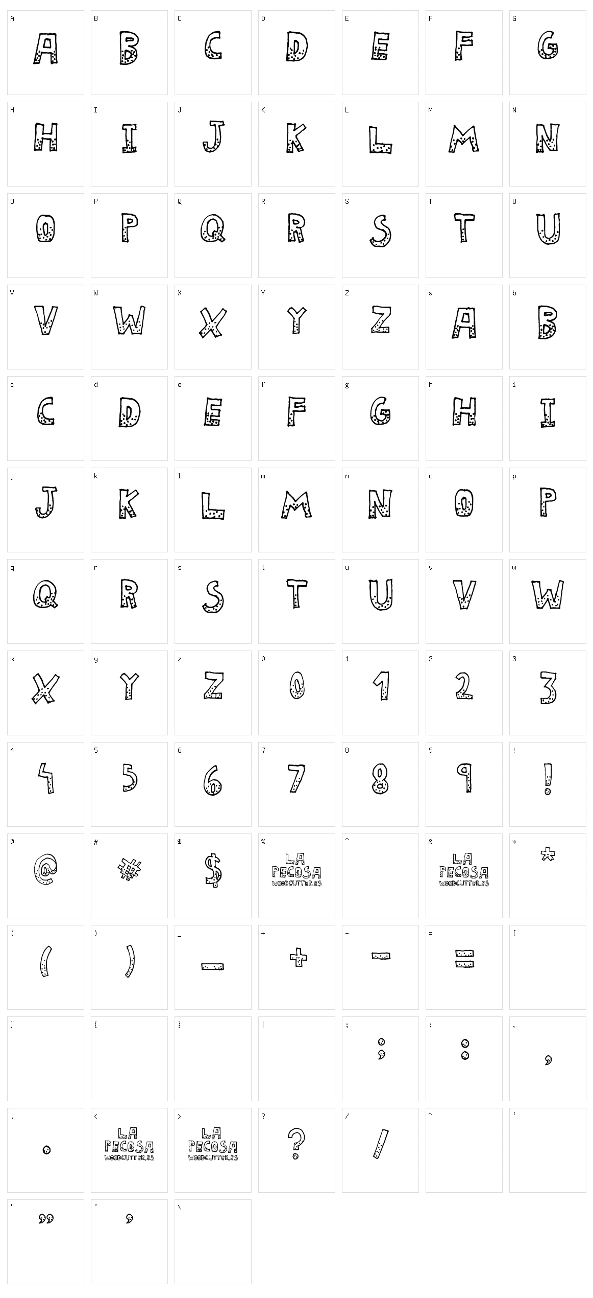 La Pecosa Character Set