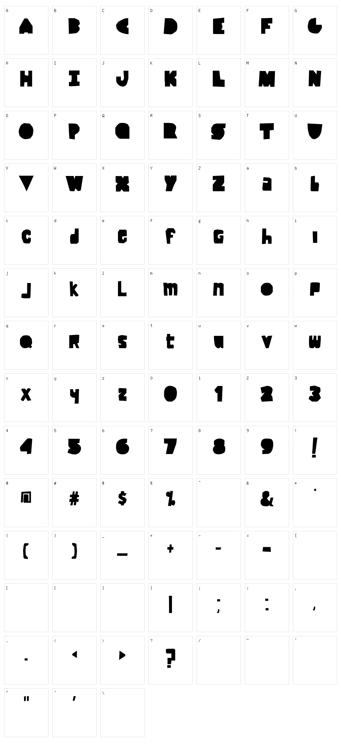 Lack-of-luck Character Set