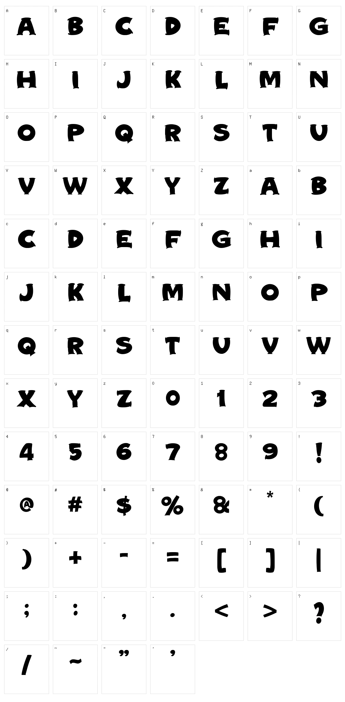 Young Barse Character Set