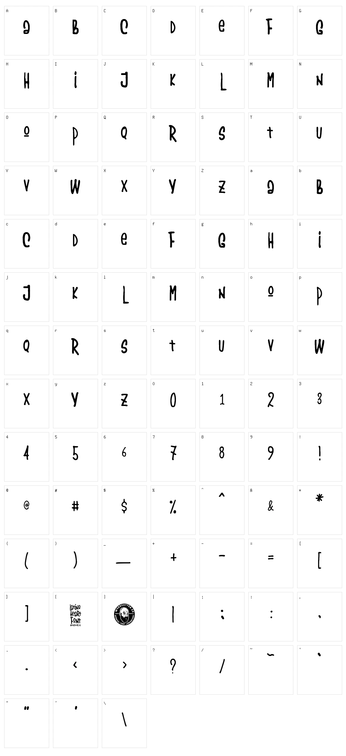 Latino Heart Character Set