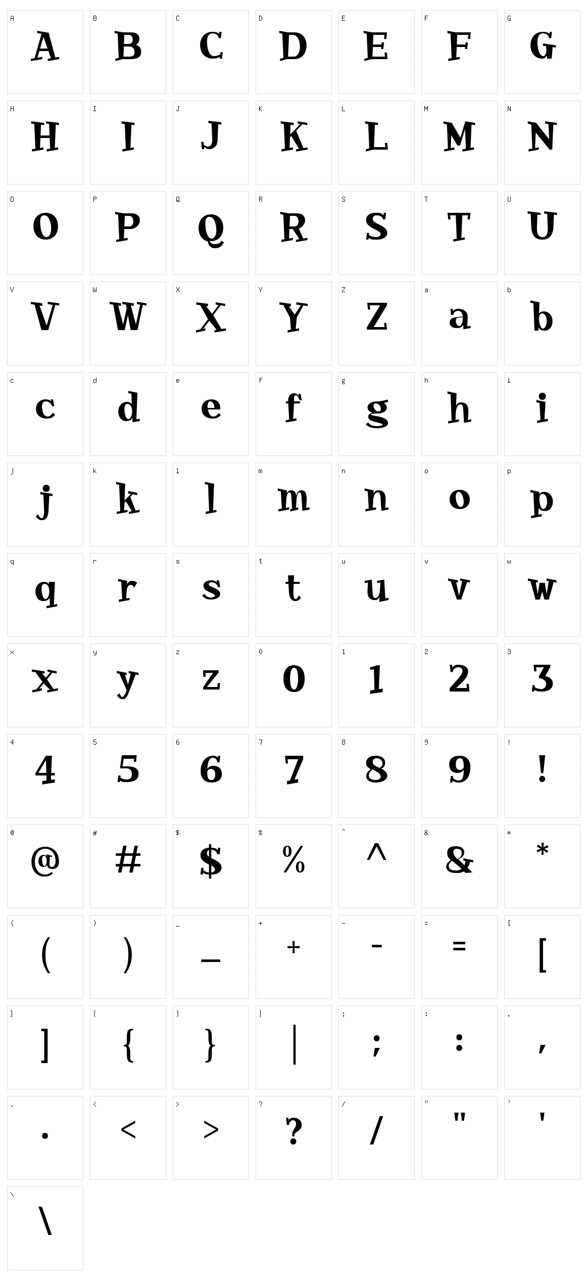 Latteroll Character Set