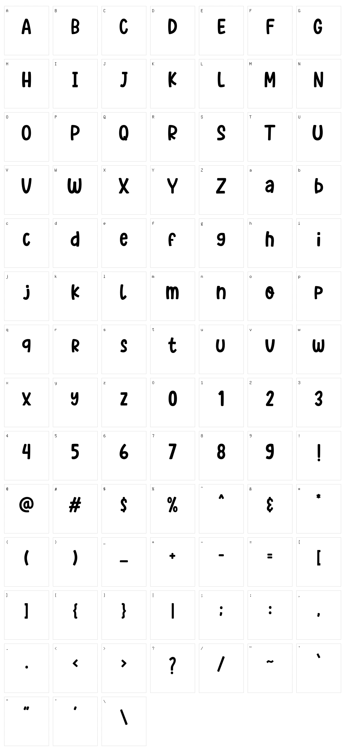 Lazy Meow Character Set