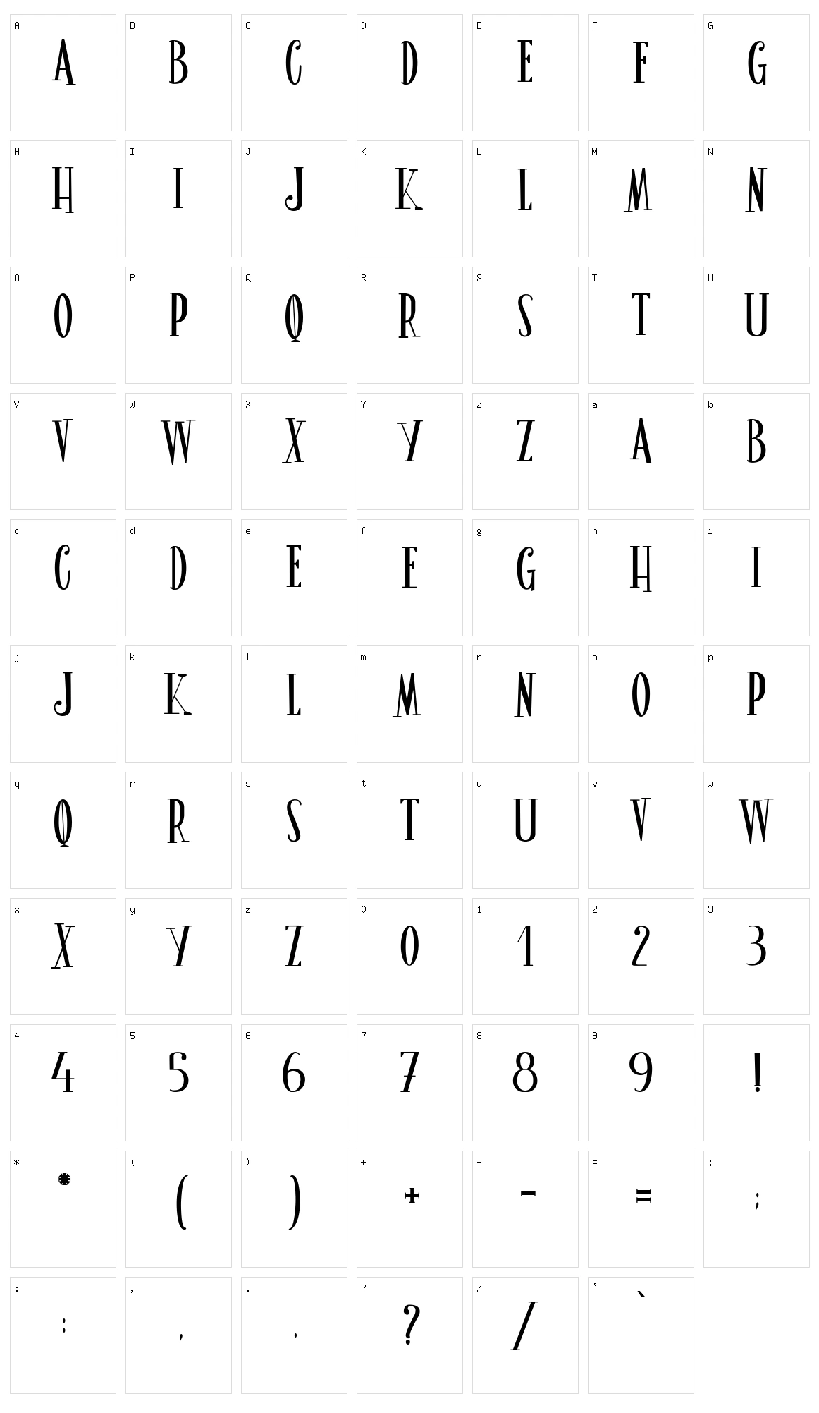Le Grimoire du Bonheur Character Set