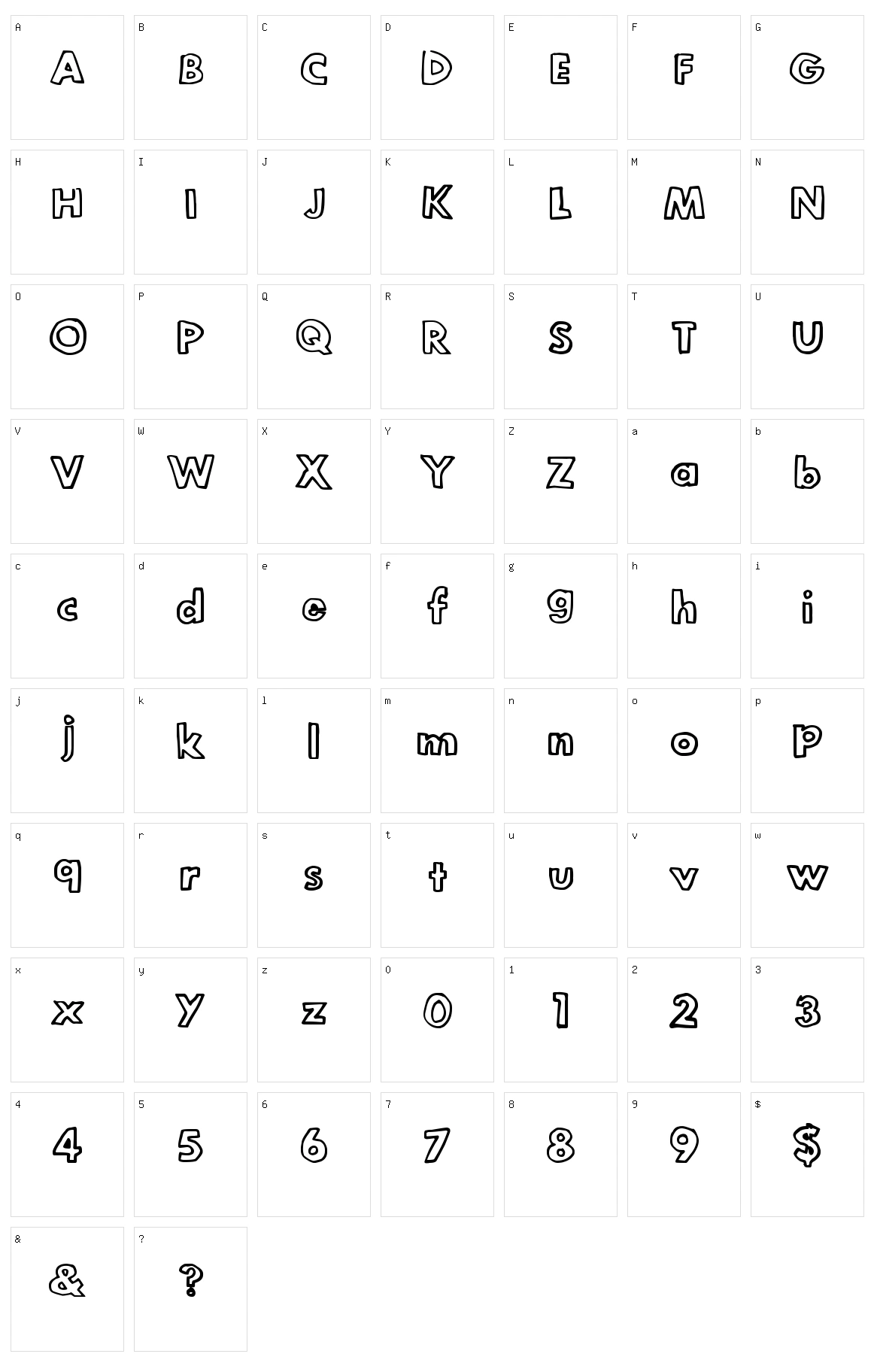Legit Outline Character Set