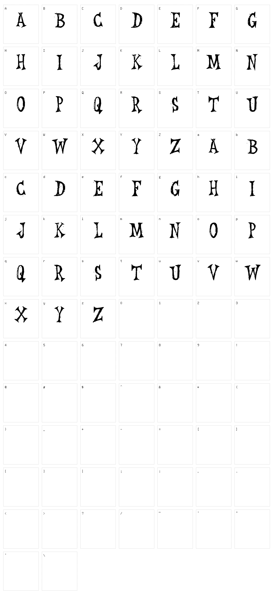 Leichenhaus Character Set