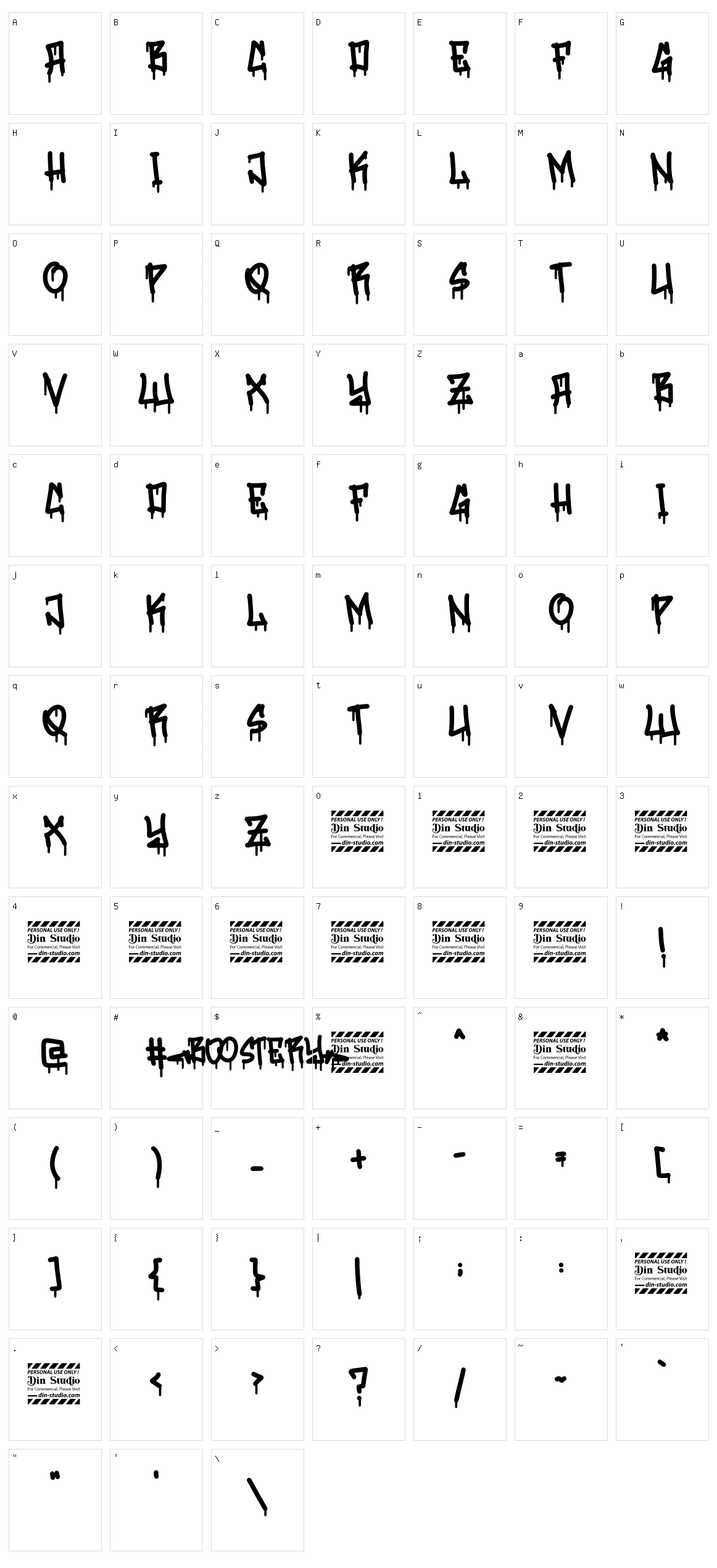 Boostery Character Set