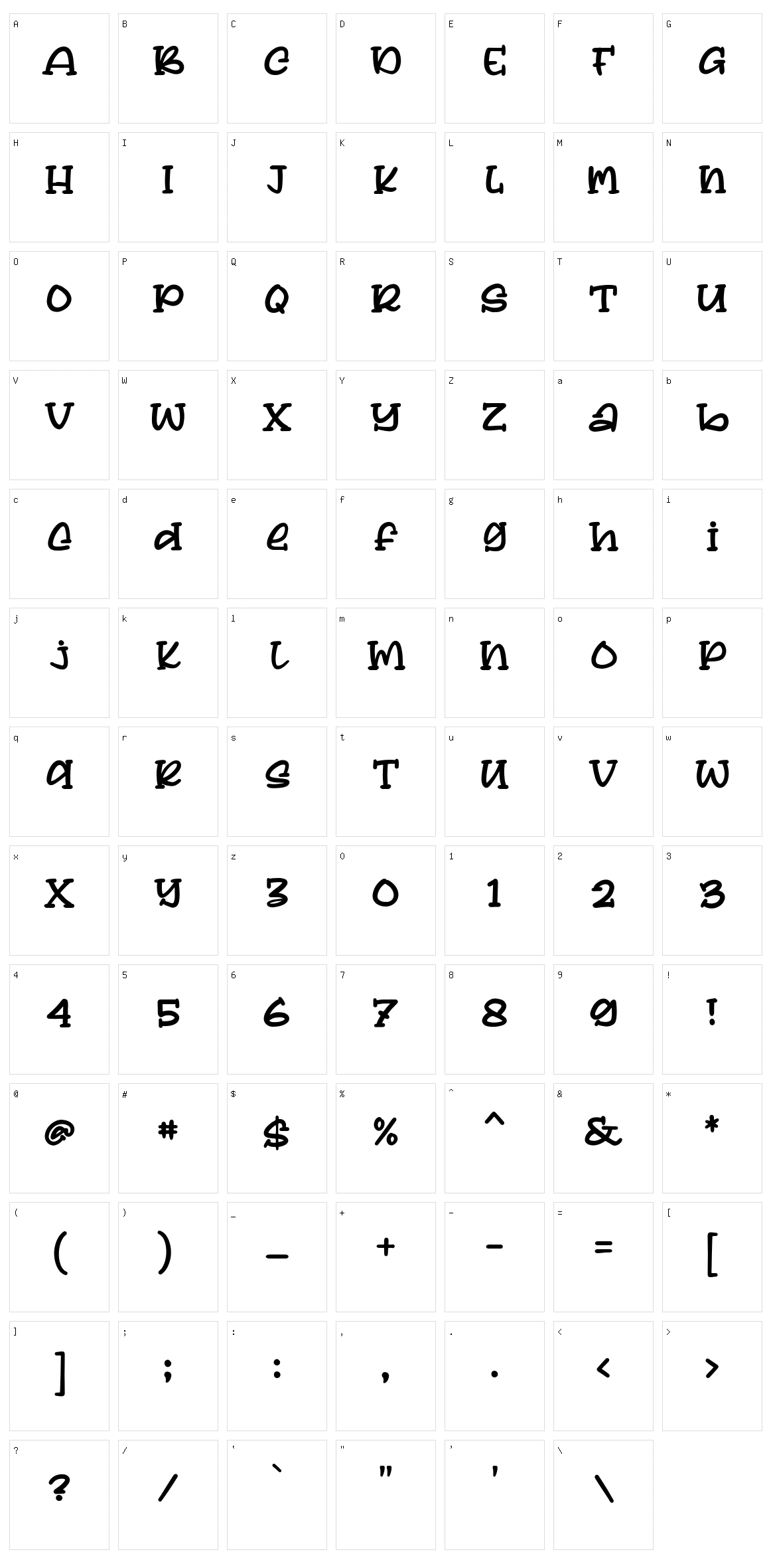 Lemon Squash Character Set