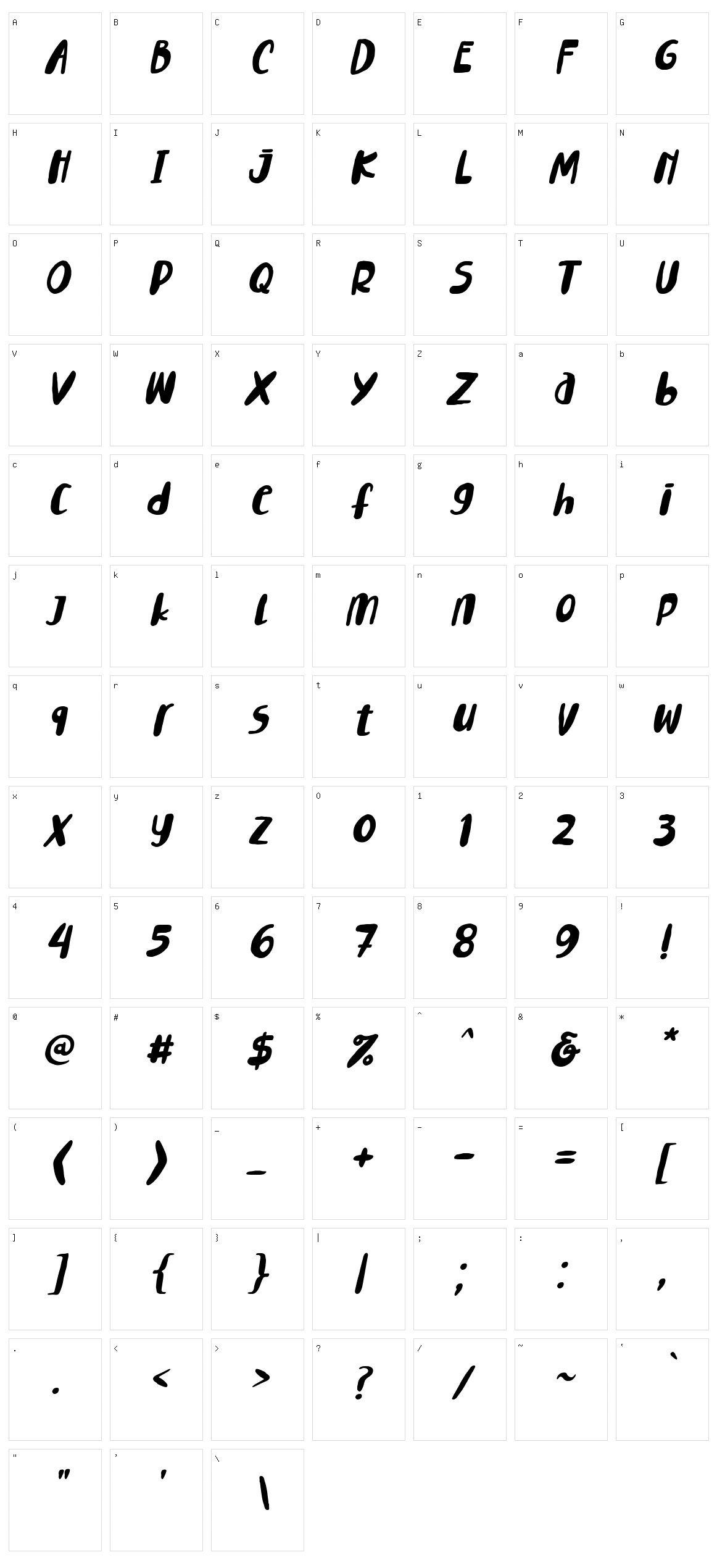Lemontea Squash Character Set
