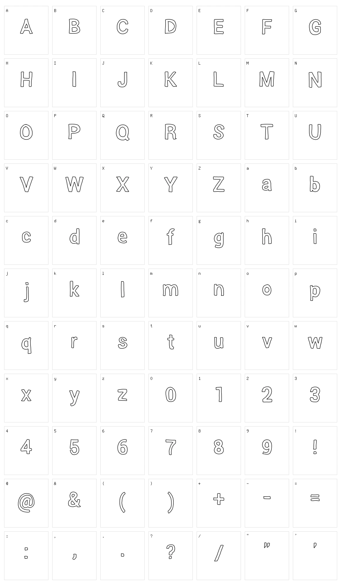 Lighthead Character Set