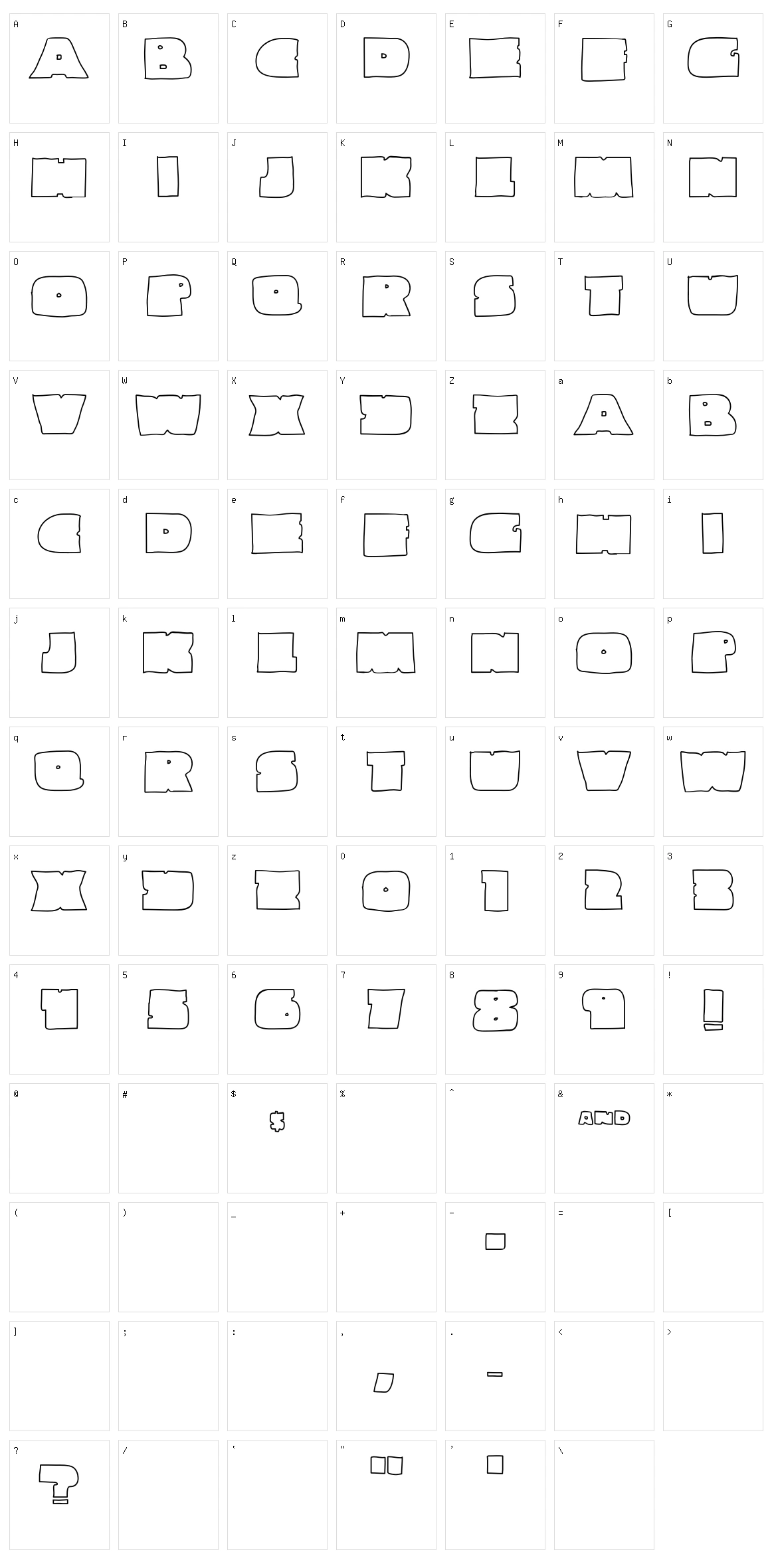 Linemaster Character Set