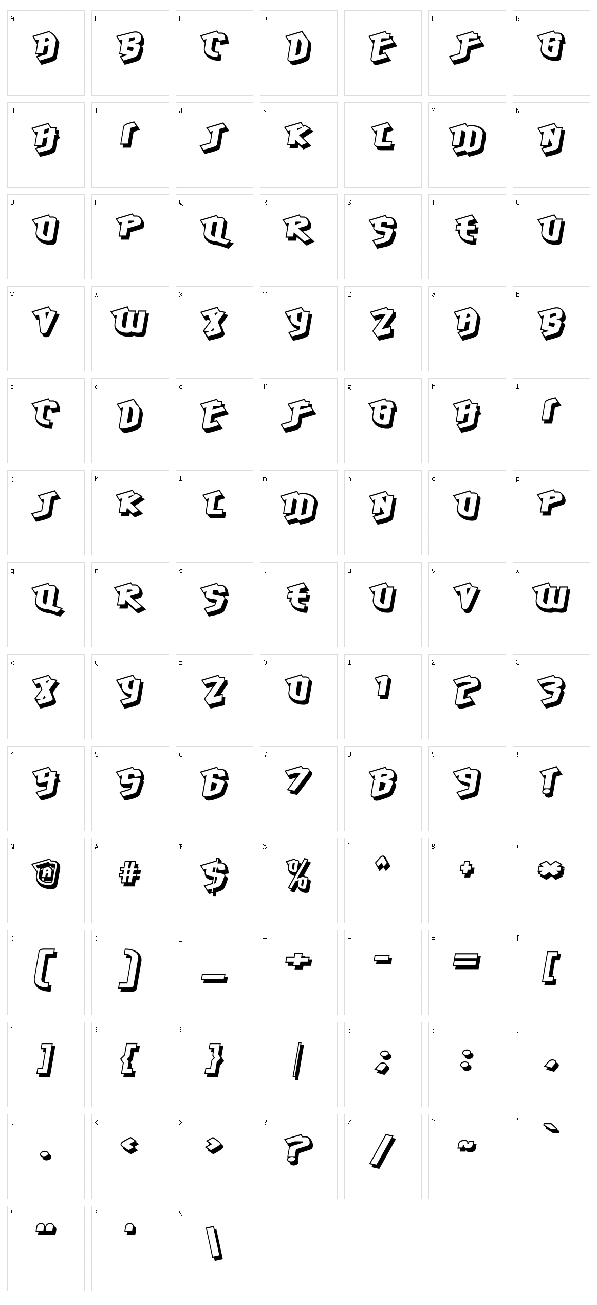 Hawkeye Character Set