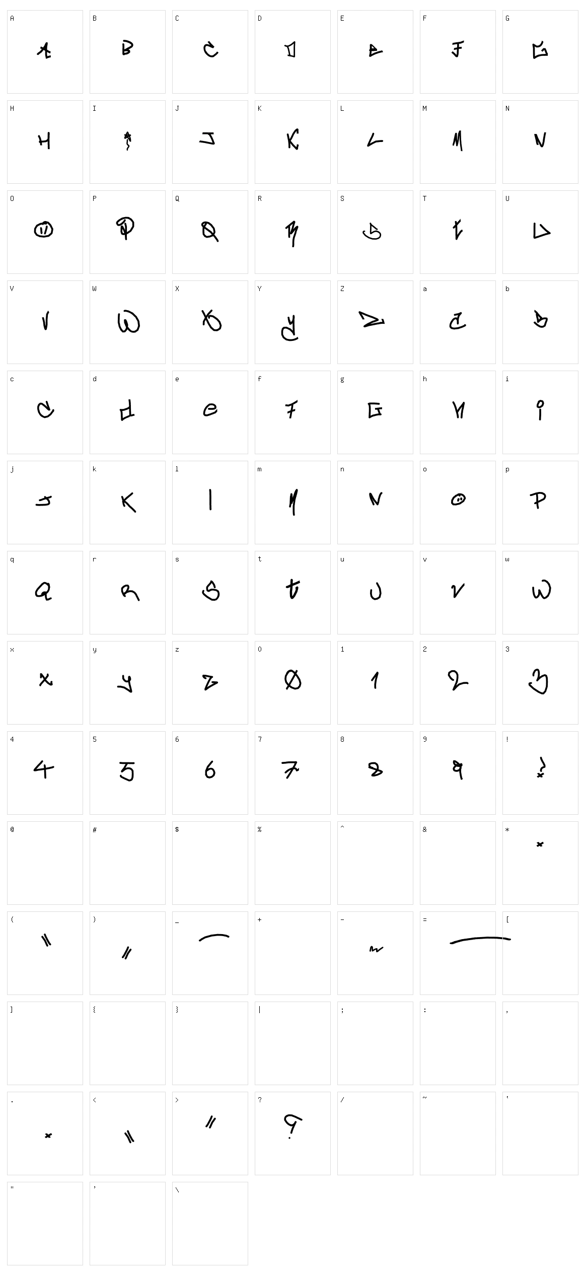 crAzy-WRiterZ Character Set