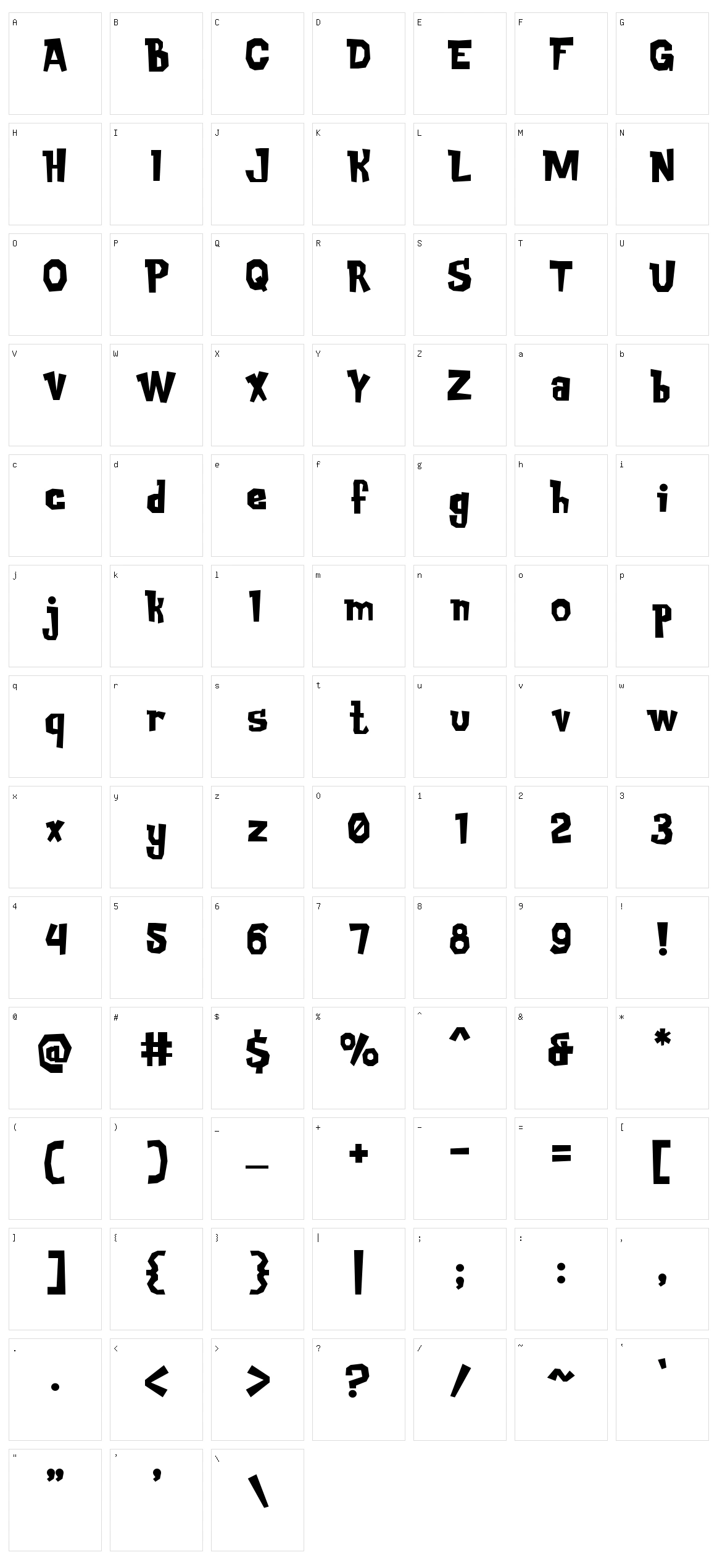 Log Wizard Character Set
