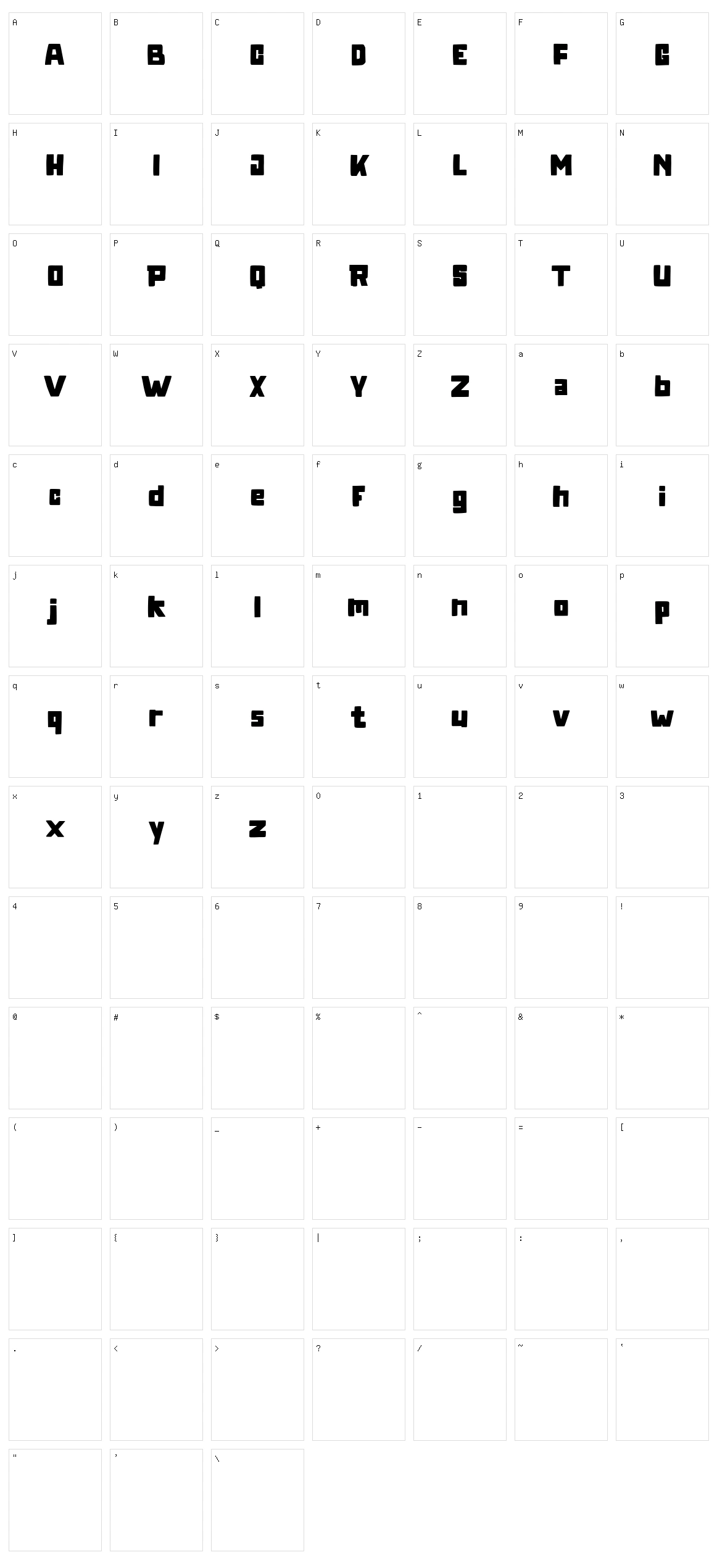 Logkey Block Character Set