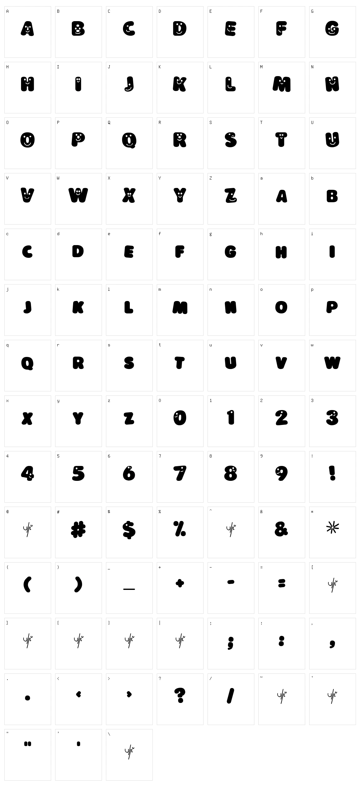 Lokinder Schrift Character Set