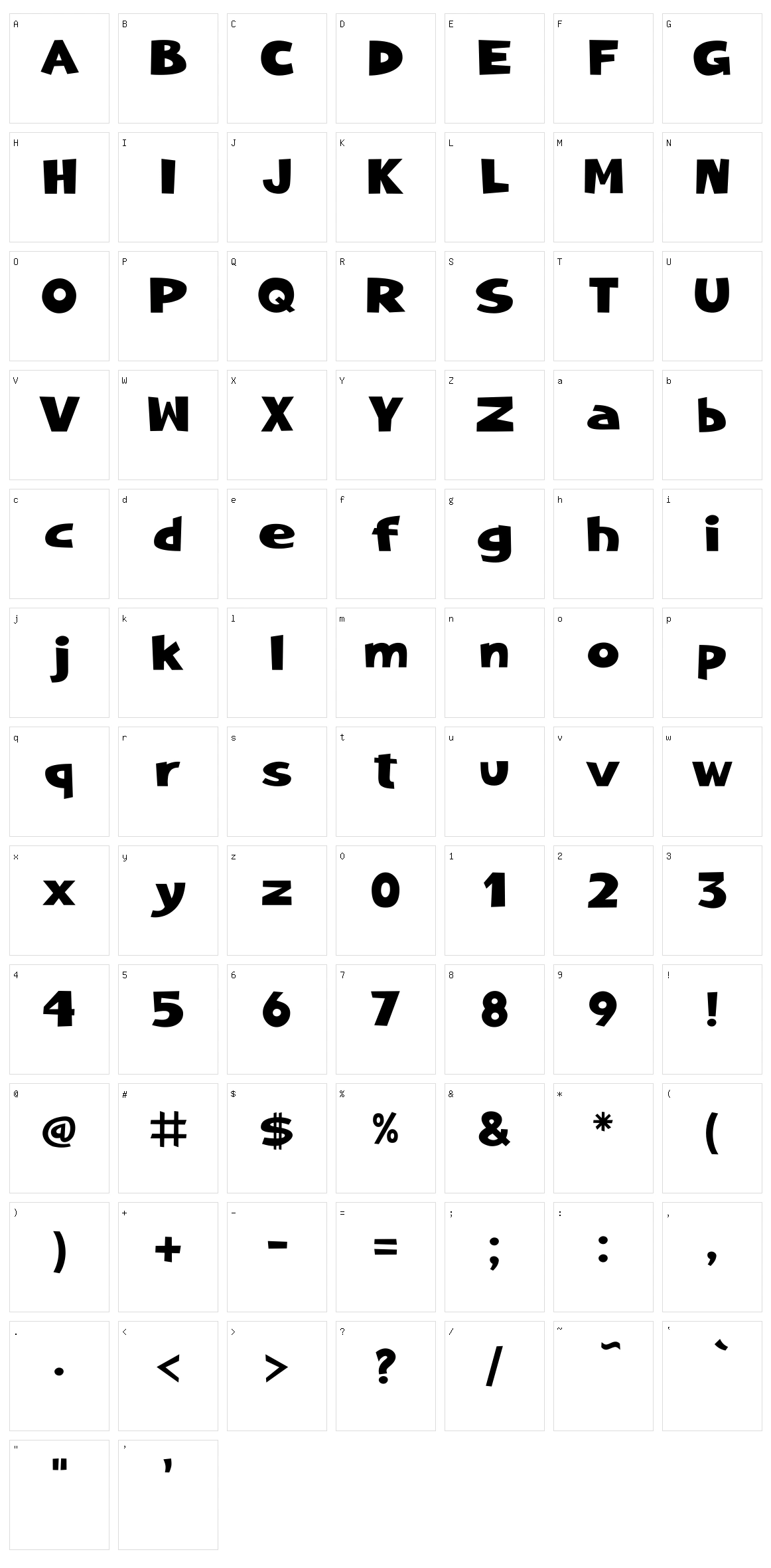 London Presley Character Set