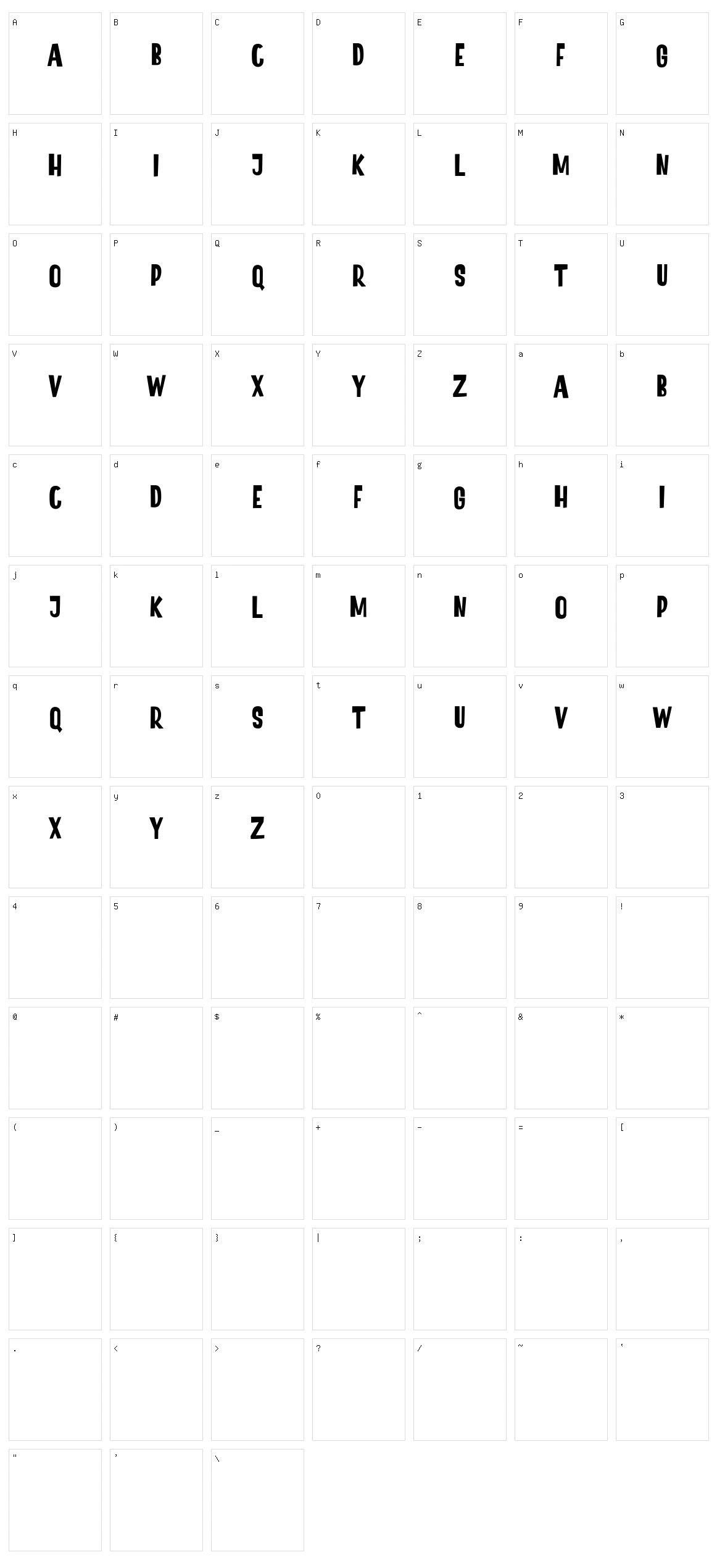 Los Katos Character Set