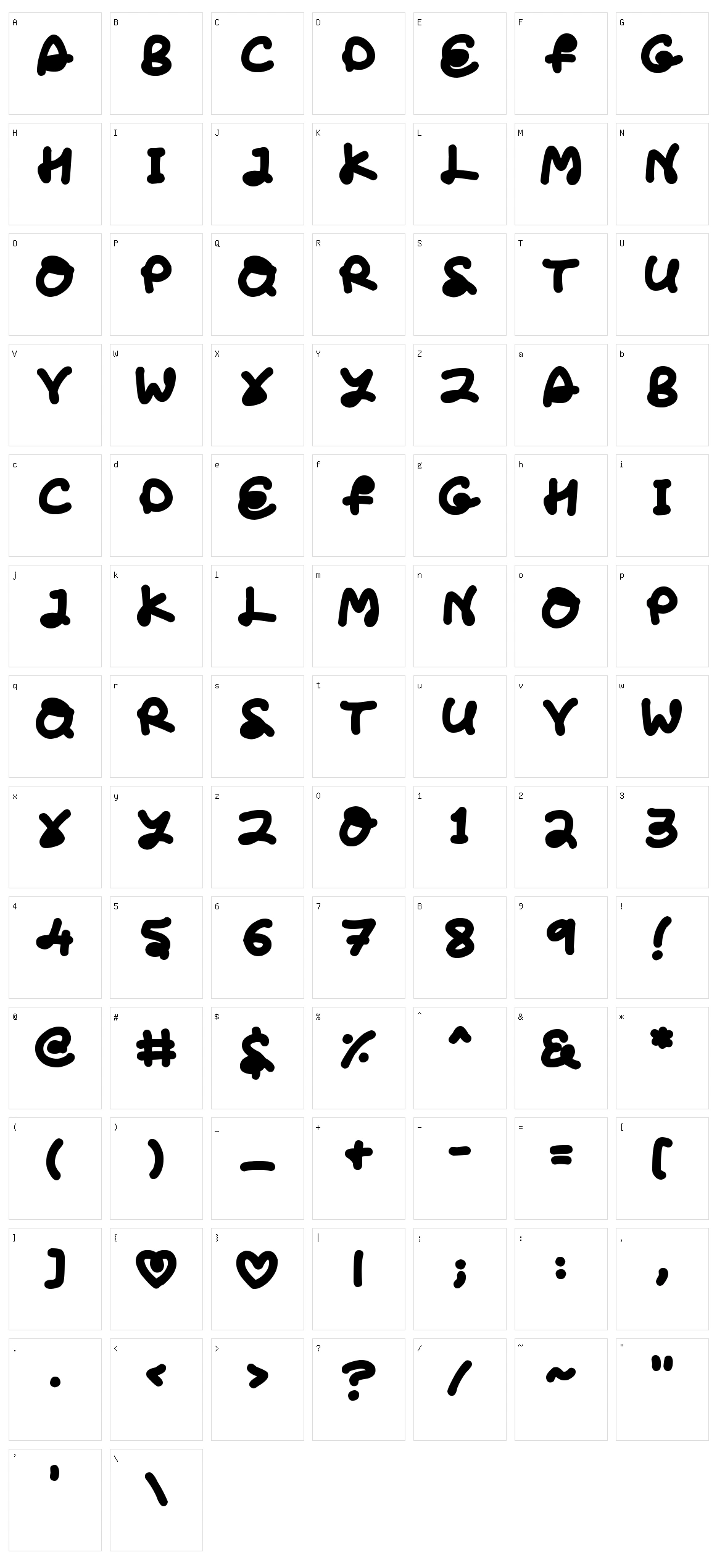 Love The Fonts Character Set