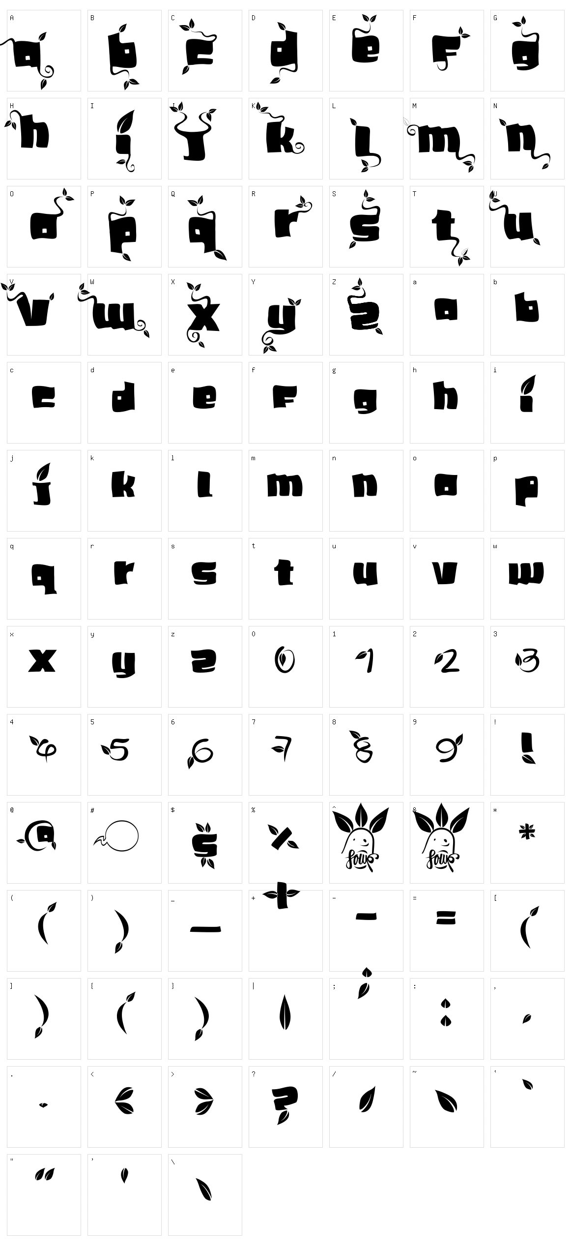 SoupLeaf Character Set