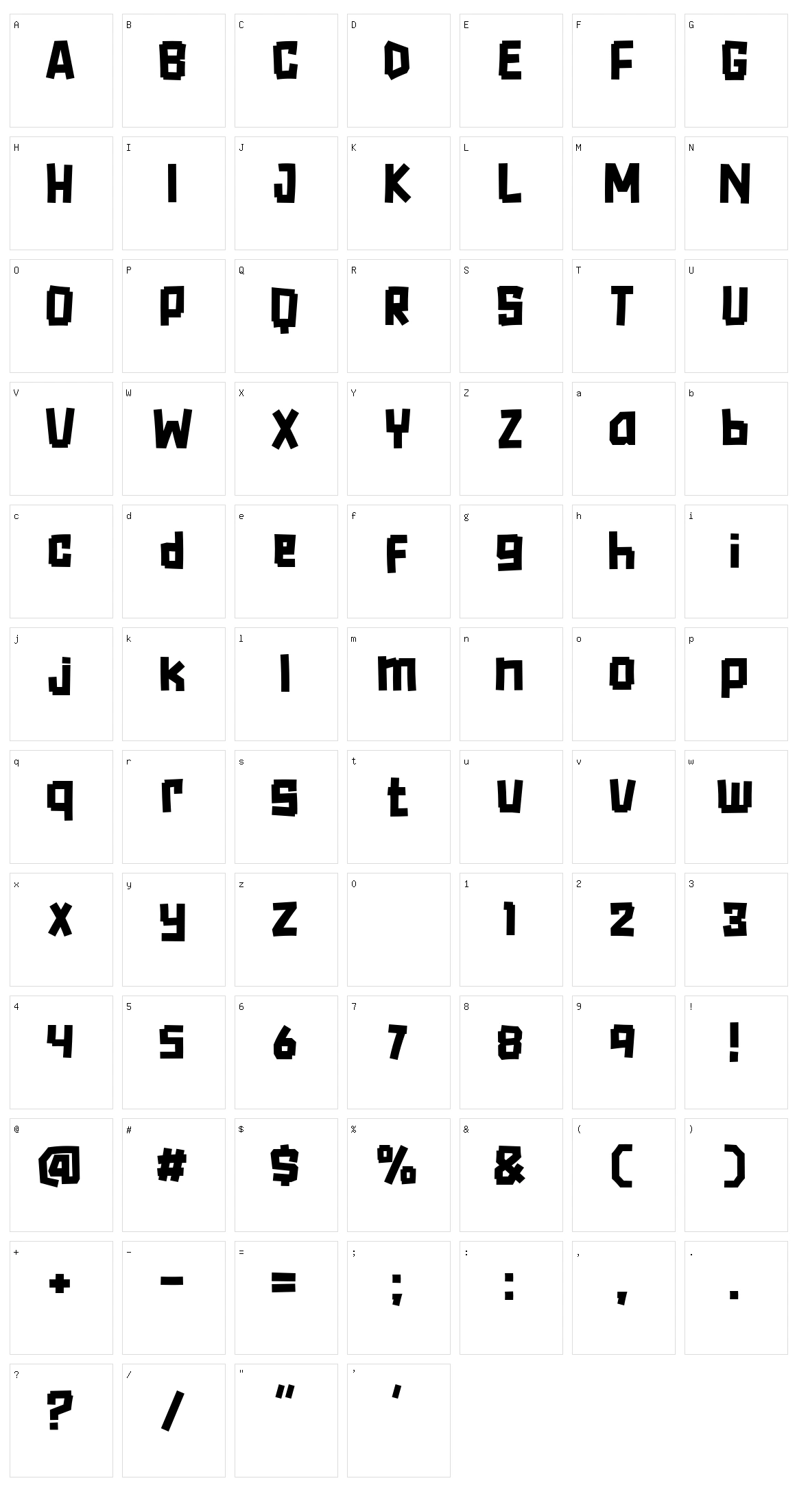 Low Batt Character Set