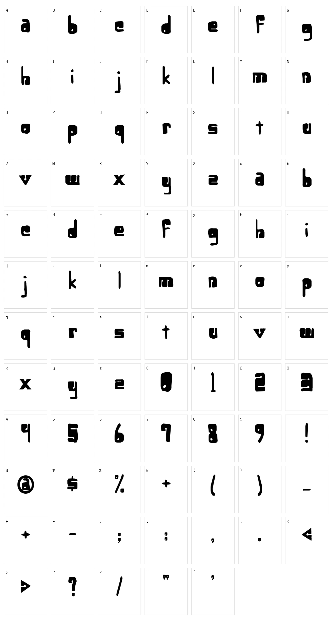 Lower-Optic Fibercase Character Set