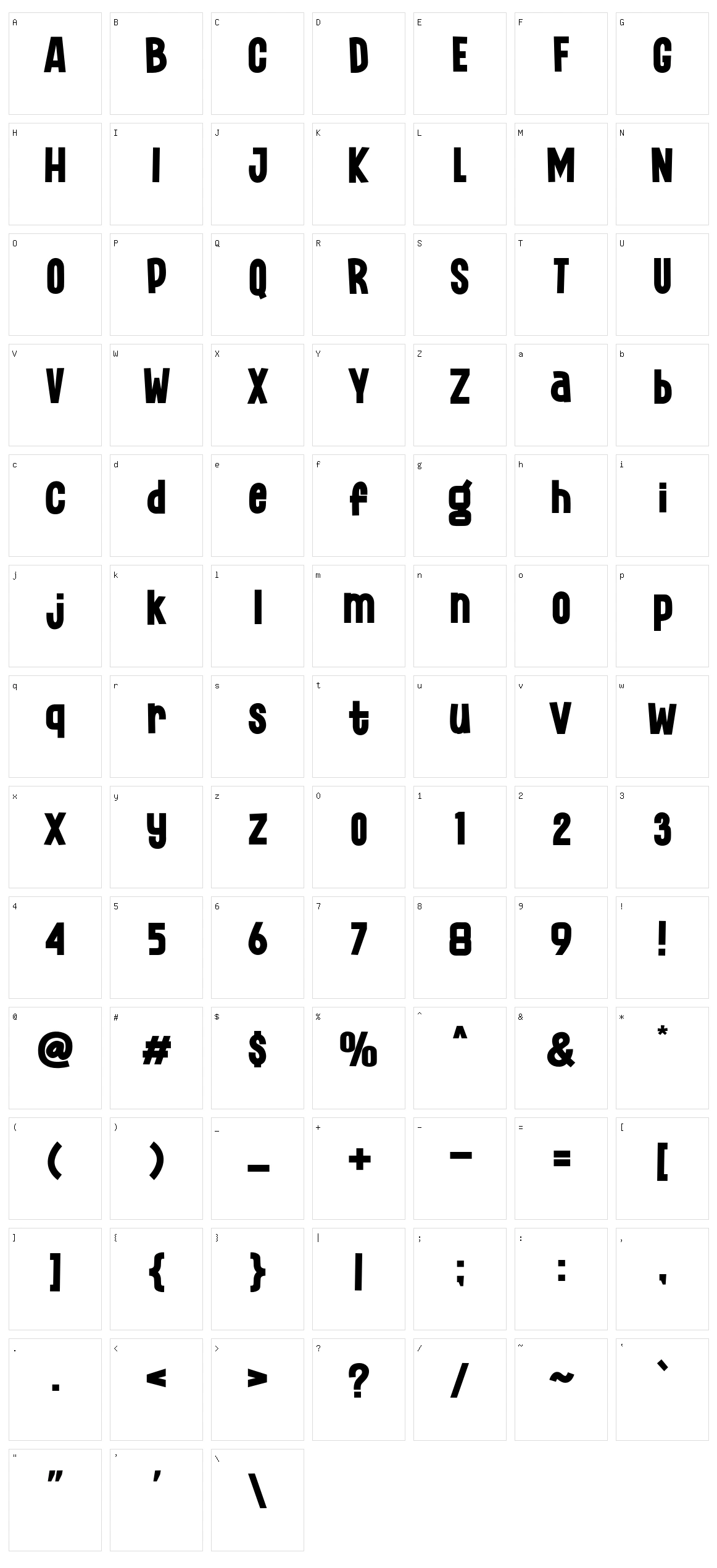 Lugate Character Set