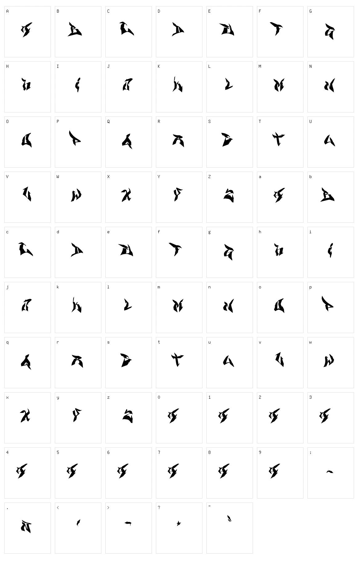 Graffp Character Set