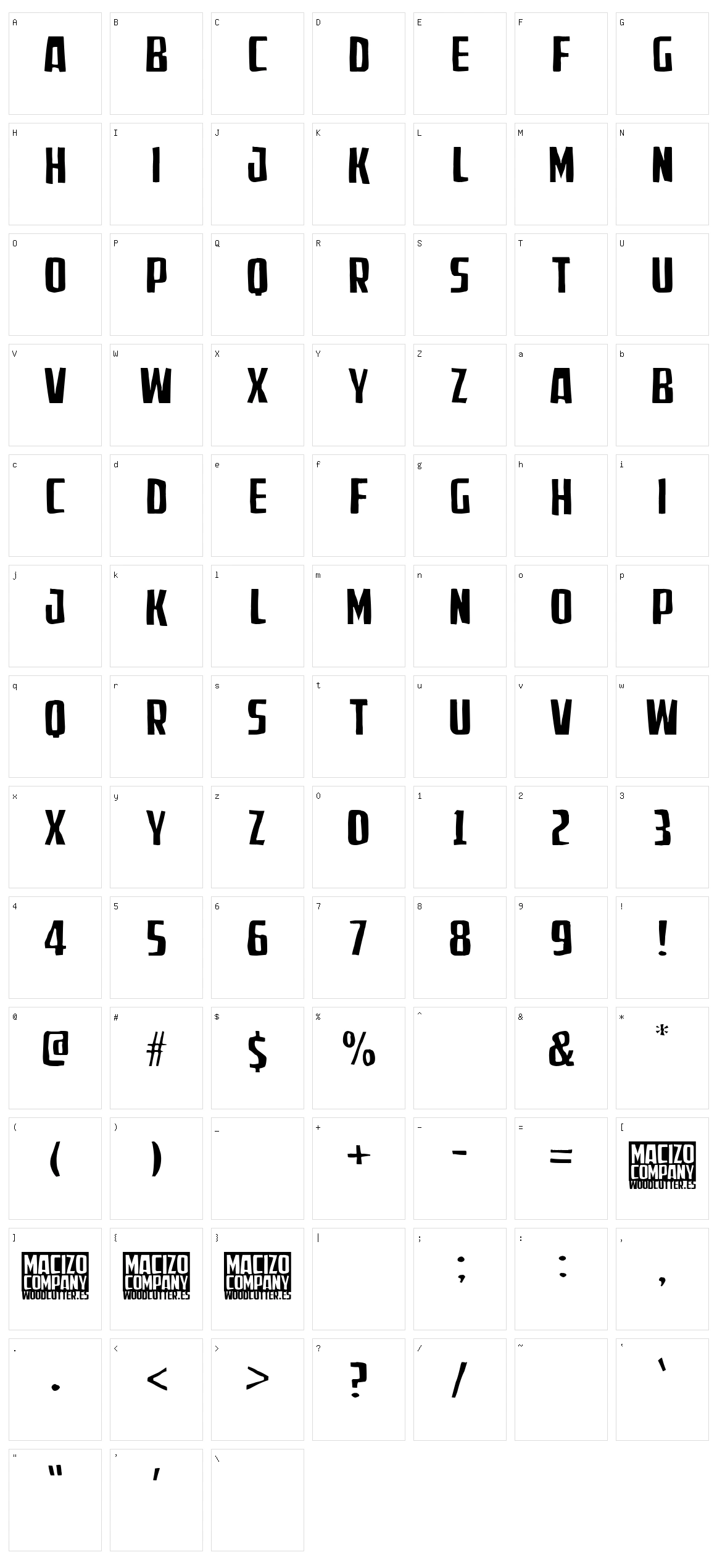 Macizo Company Character Set