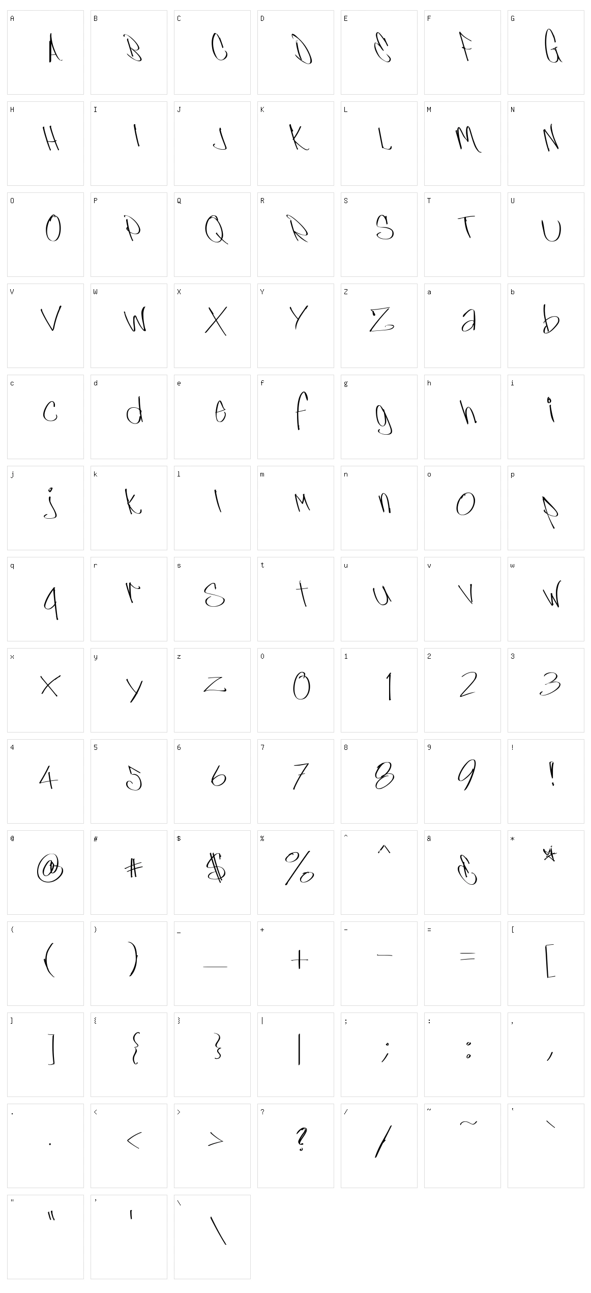 Urban Writer Character Set