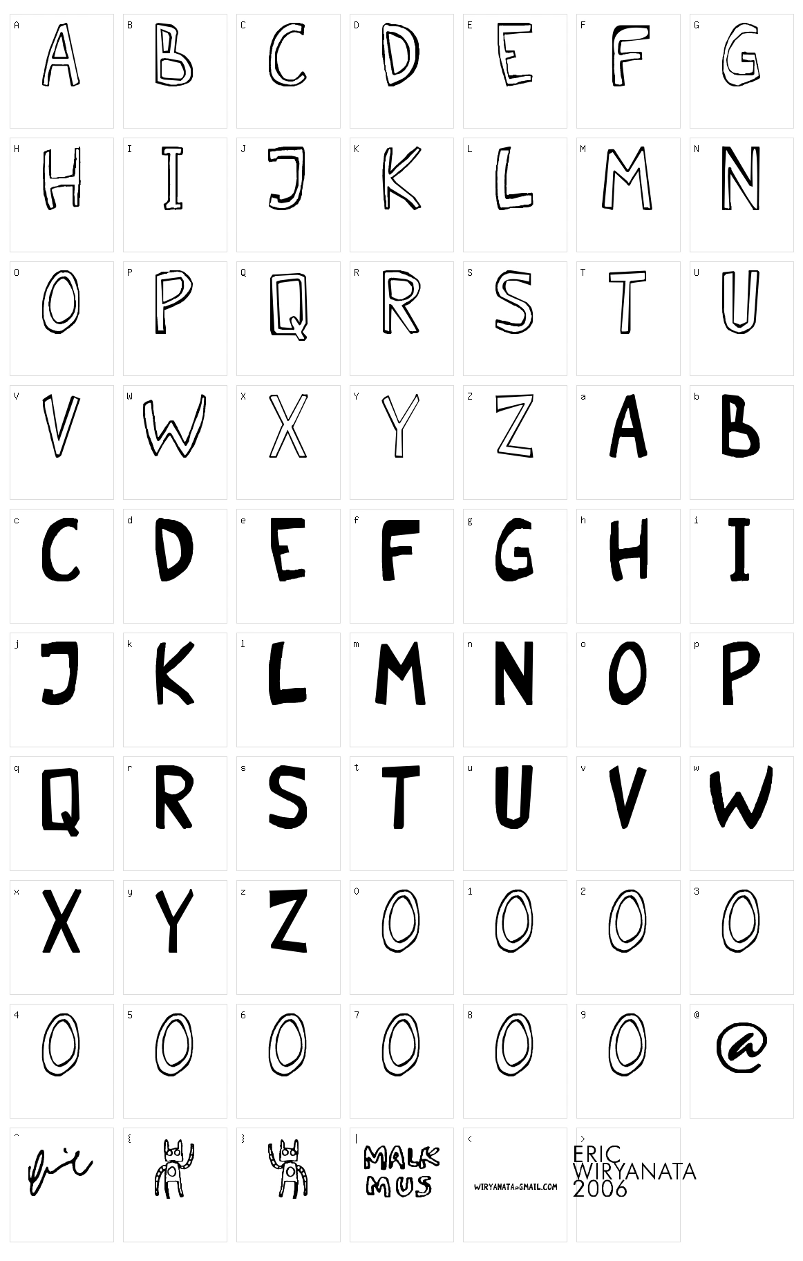 Malkmus Erc 001 Character Set