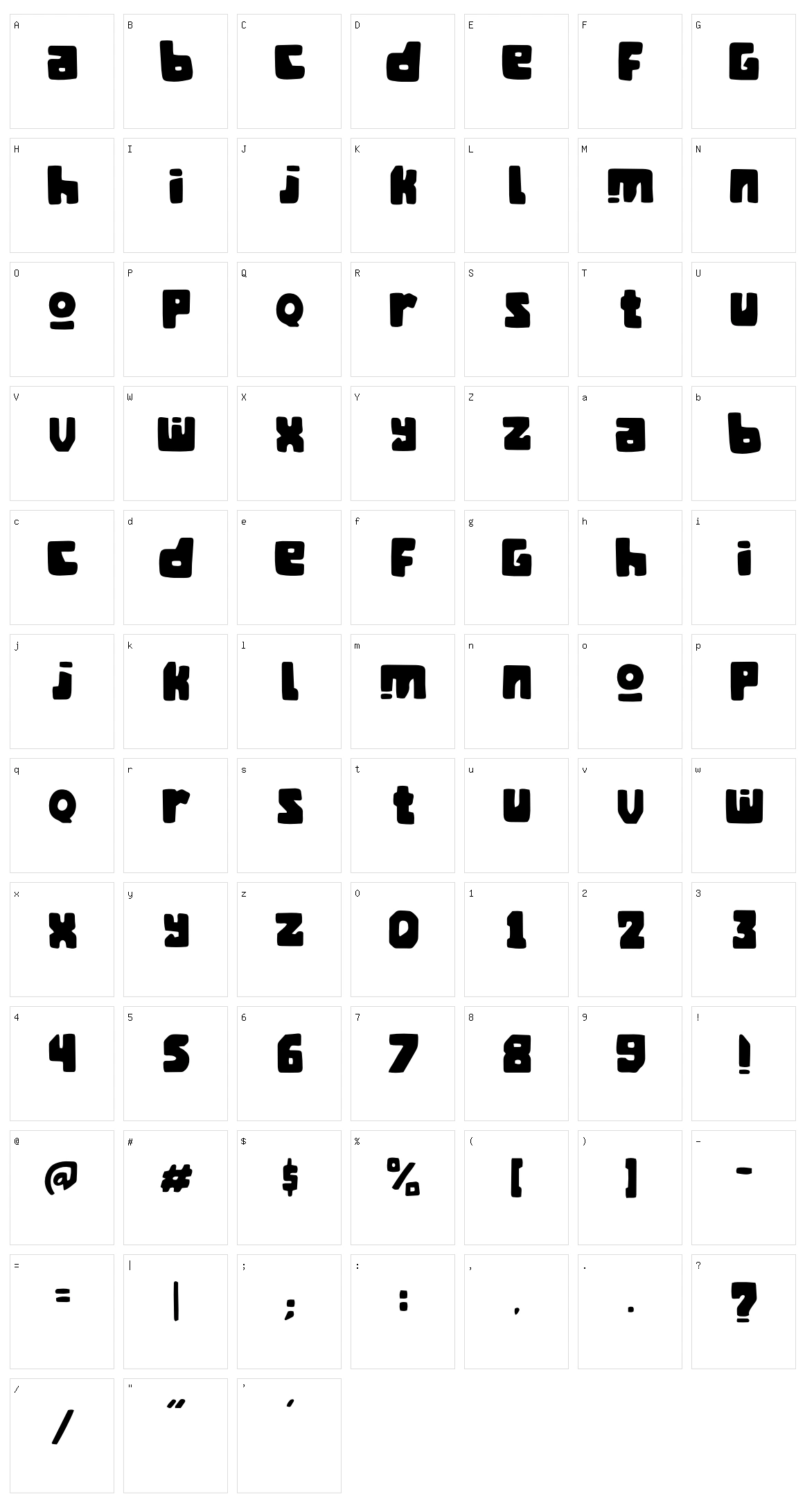 Mangan Ngombe Character Set