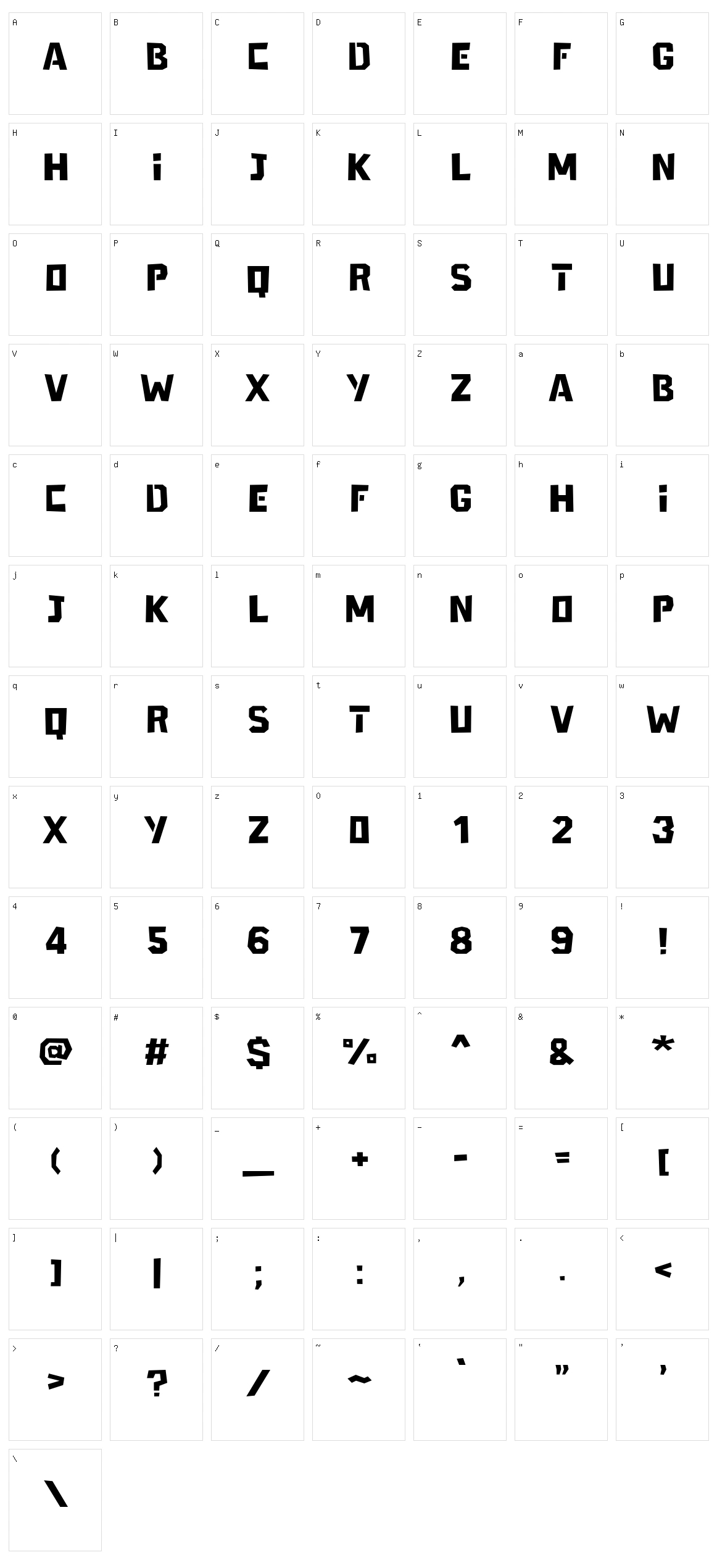 Manils Character Set