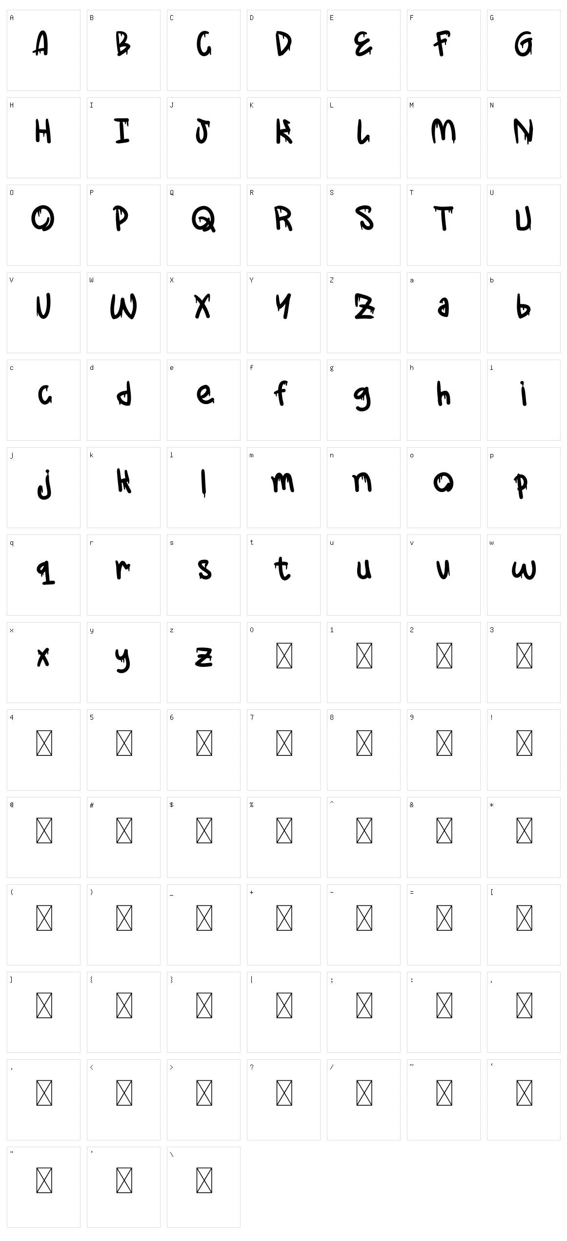 Low Back Character Set