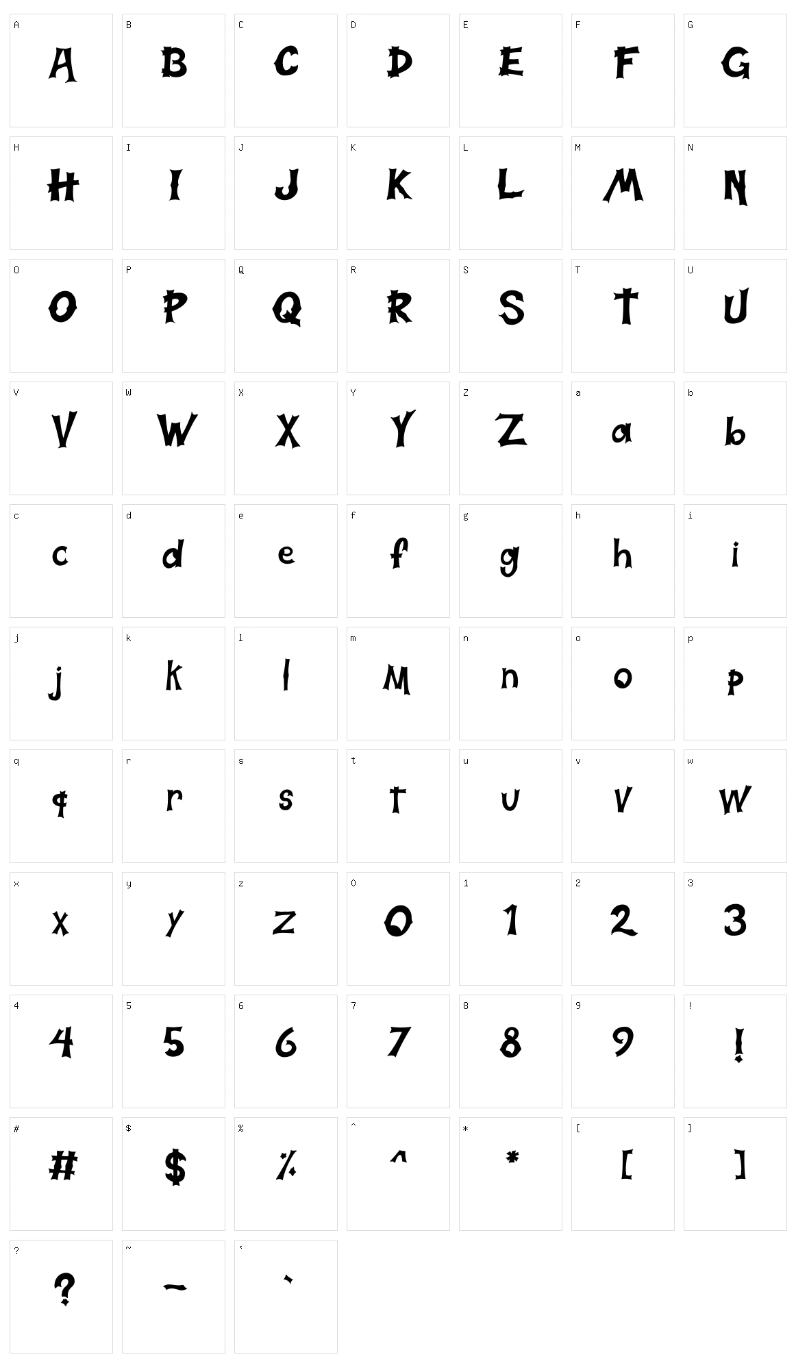 Halloweb Character Set