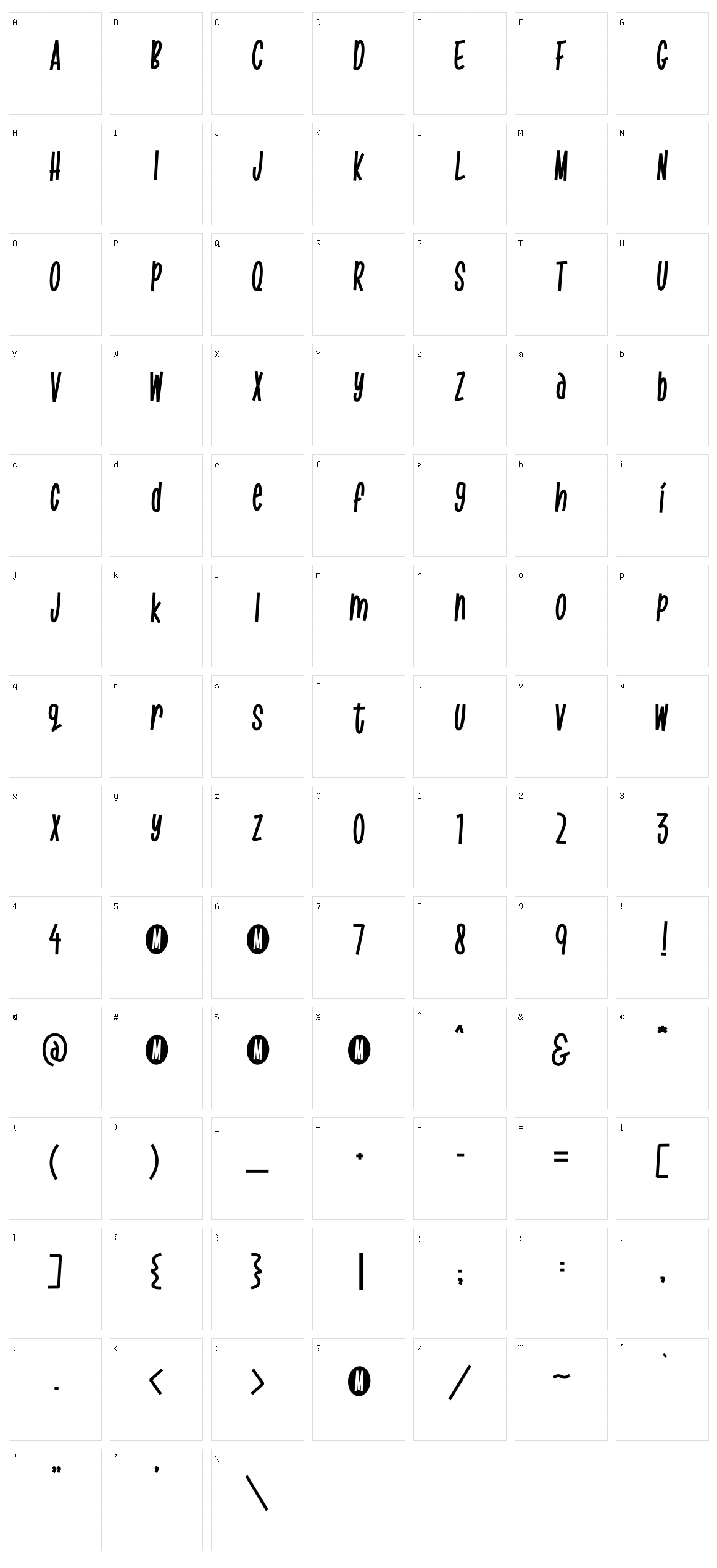 Markisa Character Set