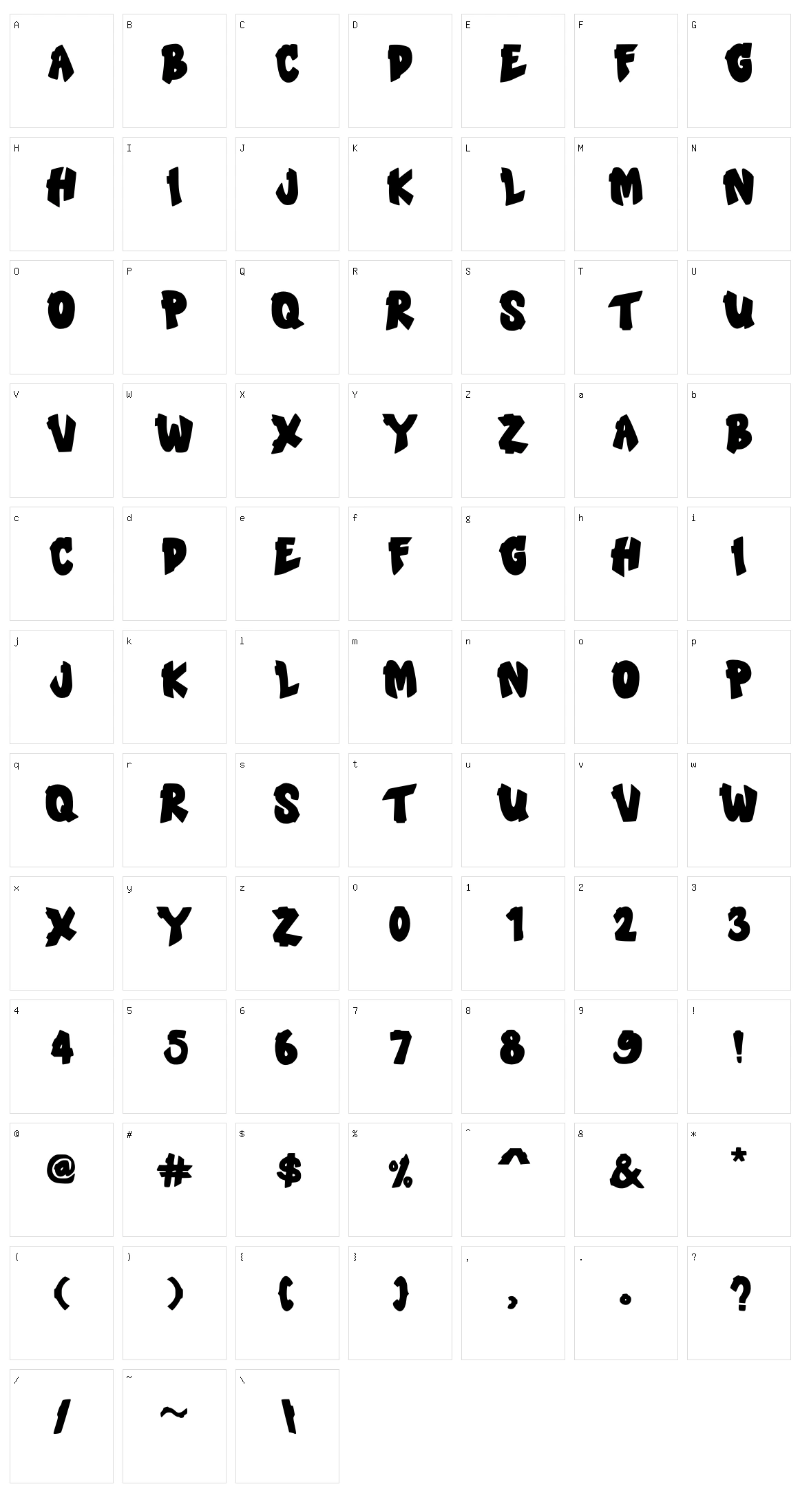 Marzone Character Set