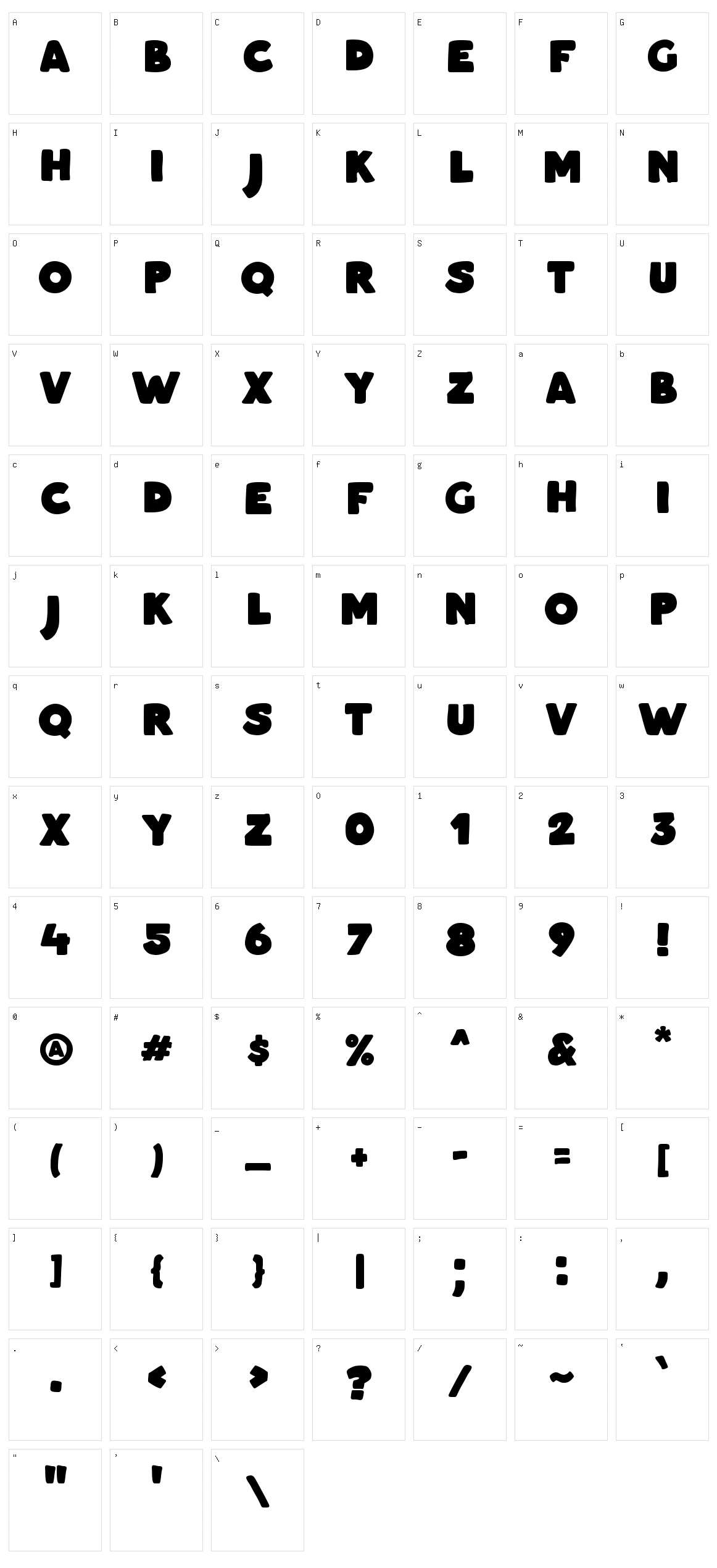 Masa Boo Character Set