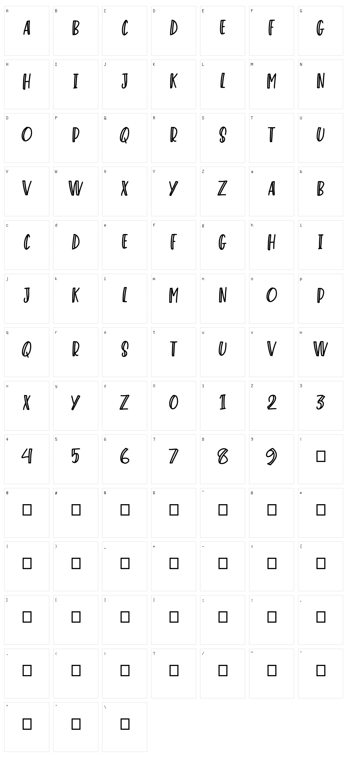 Mastere Character Set