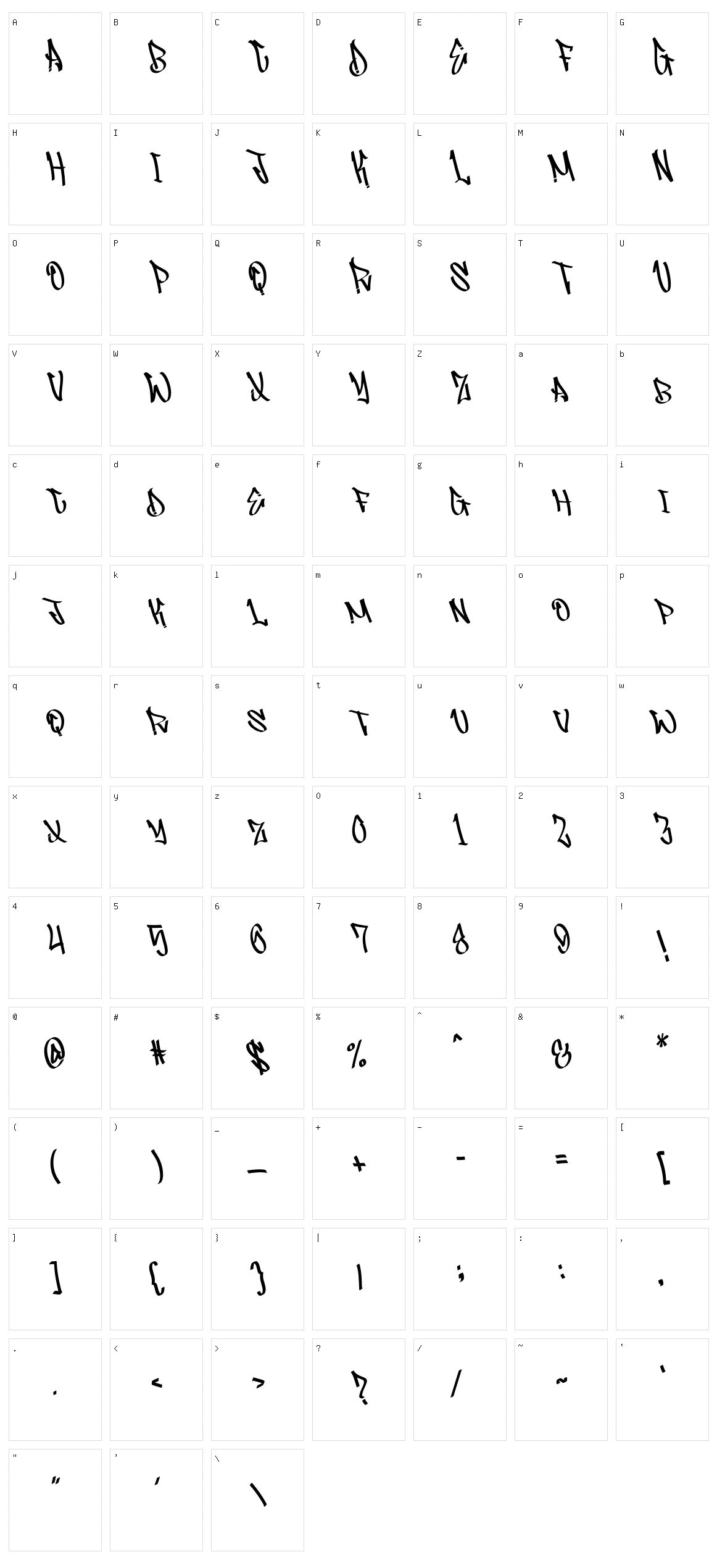 Bastrad Character Set