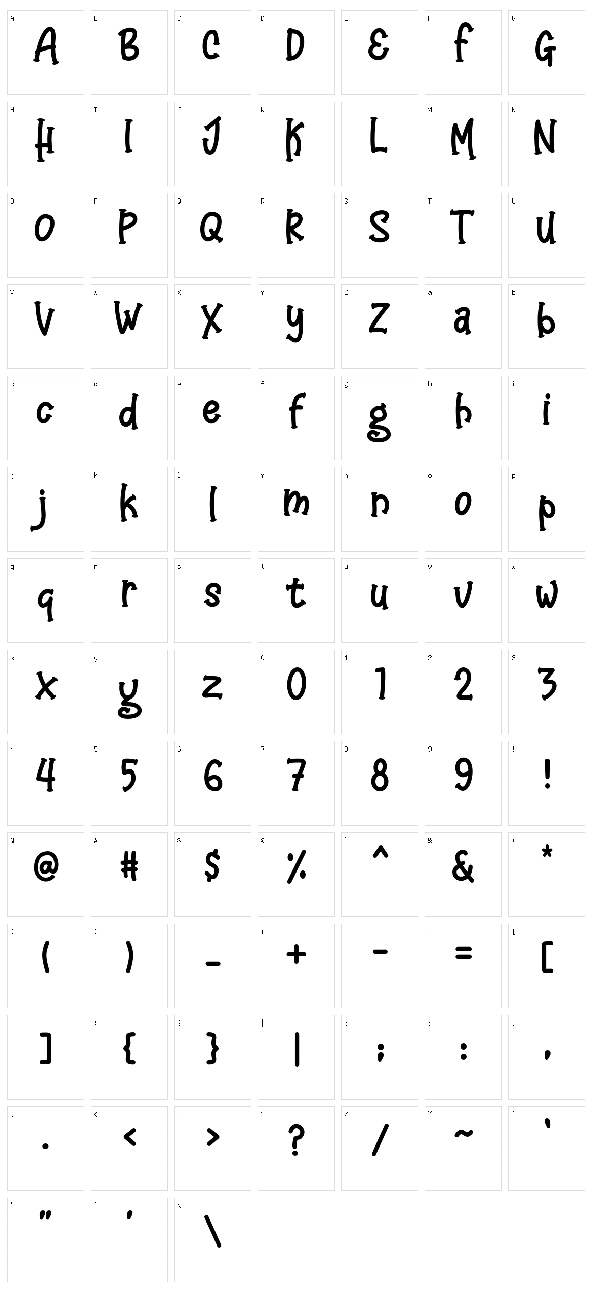 Megayun Character Set