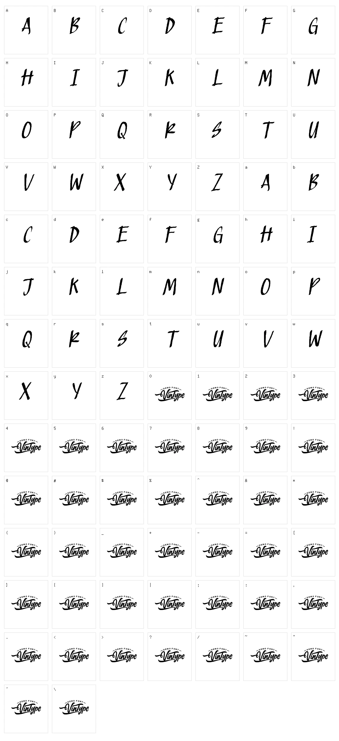 Strafer Character Set