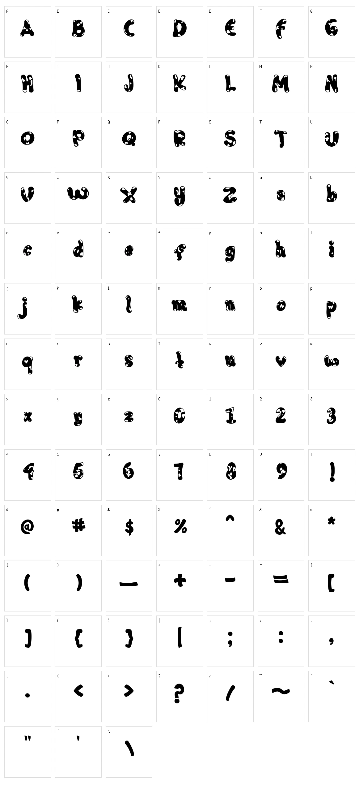 Milky Cow Character Set
