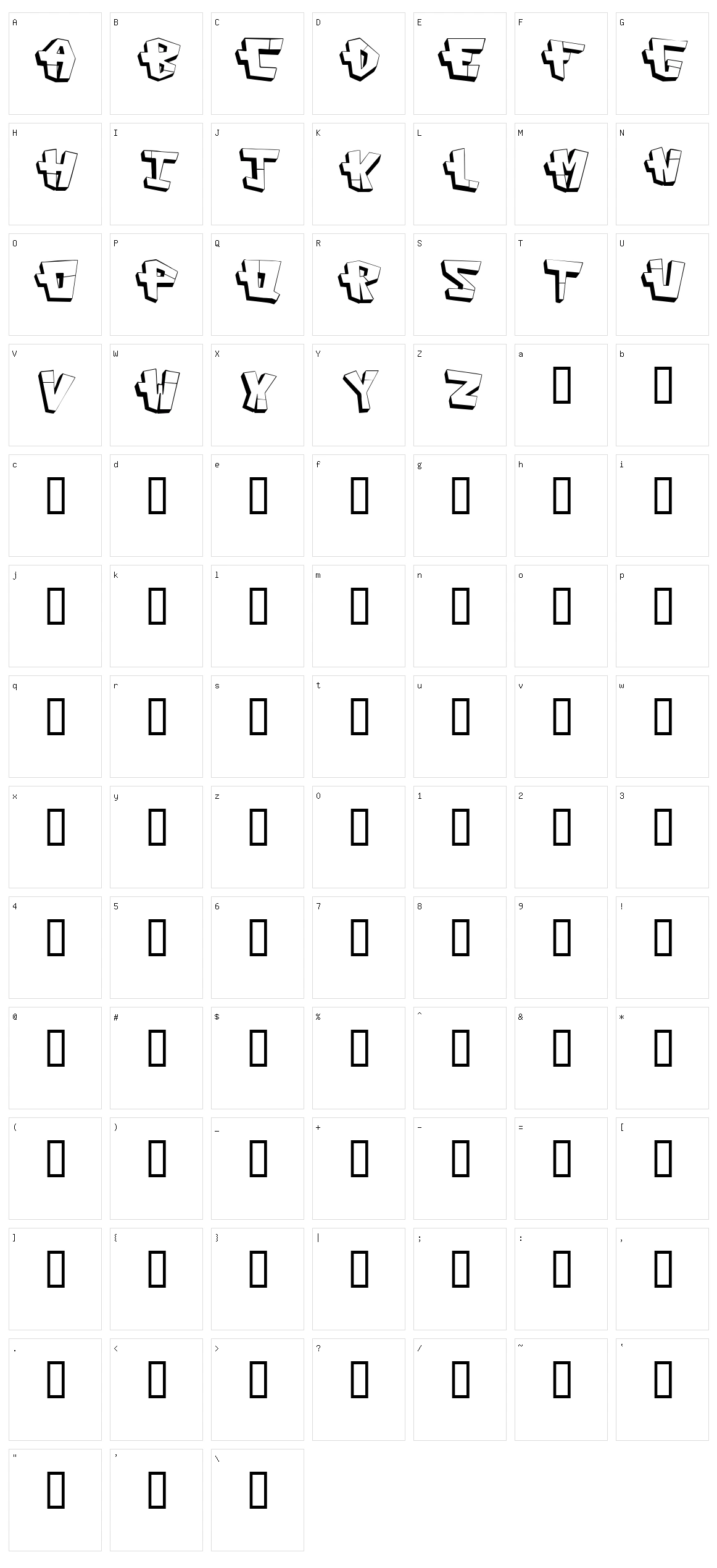 Cap Construct Character Set