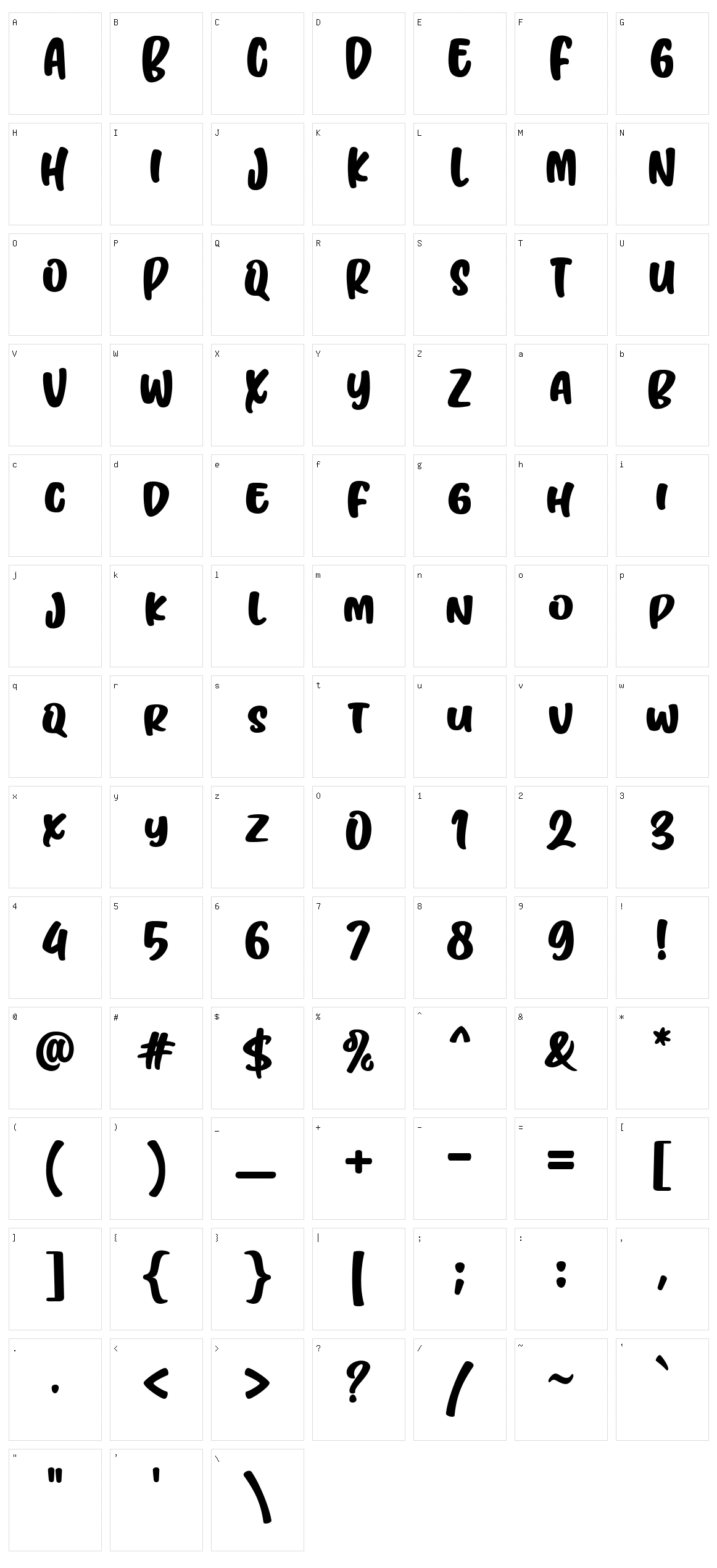Mique Character Set