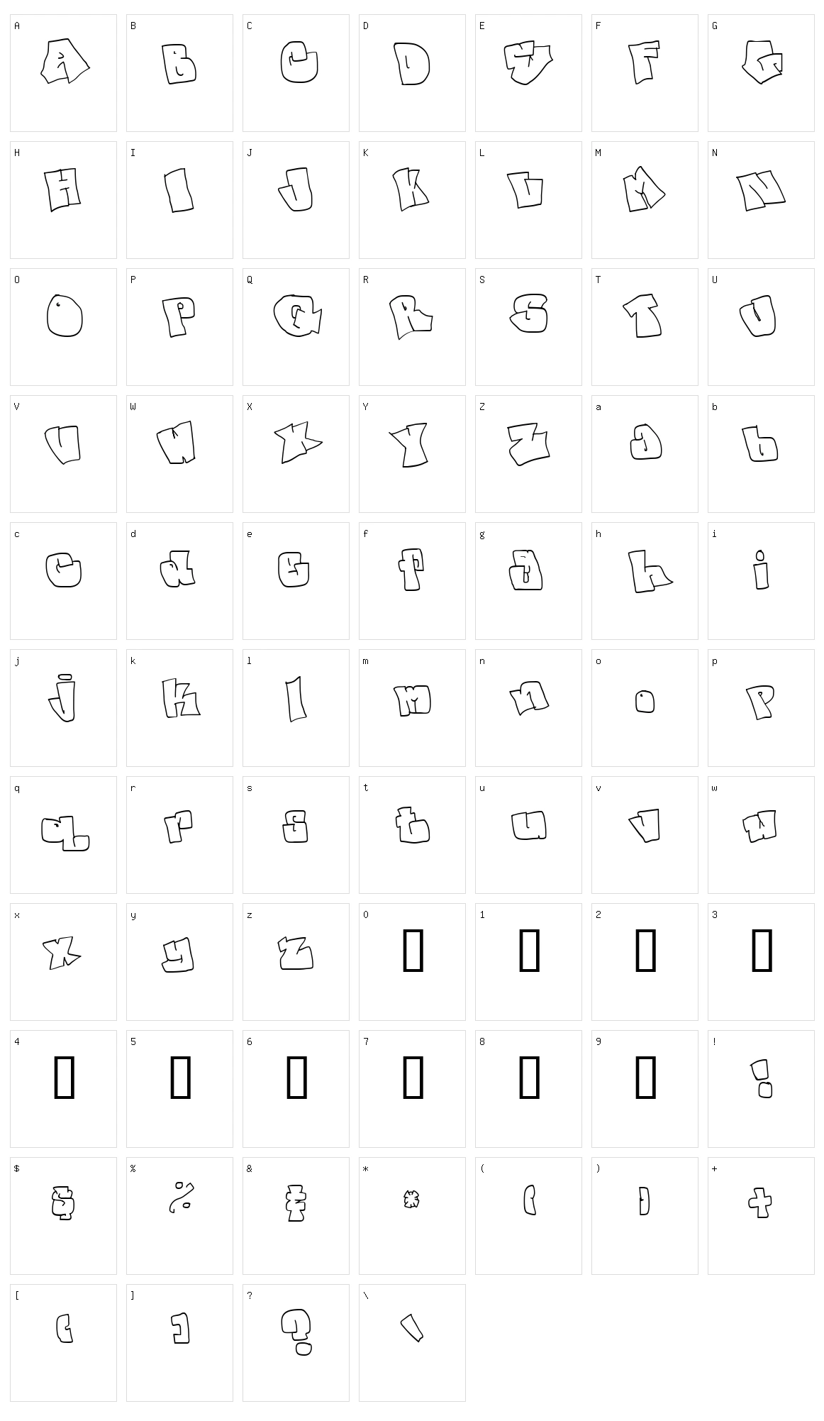 Spanky Character Set